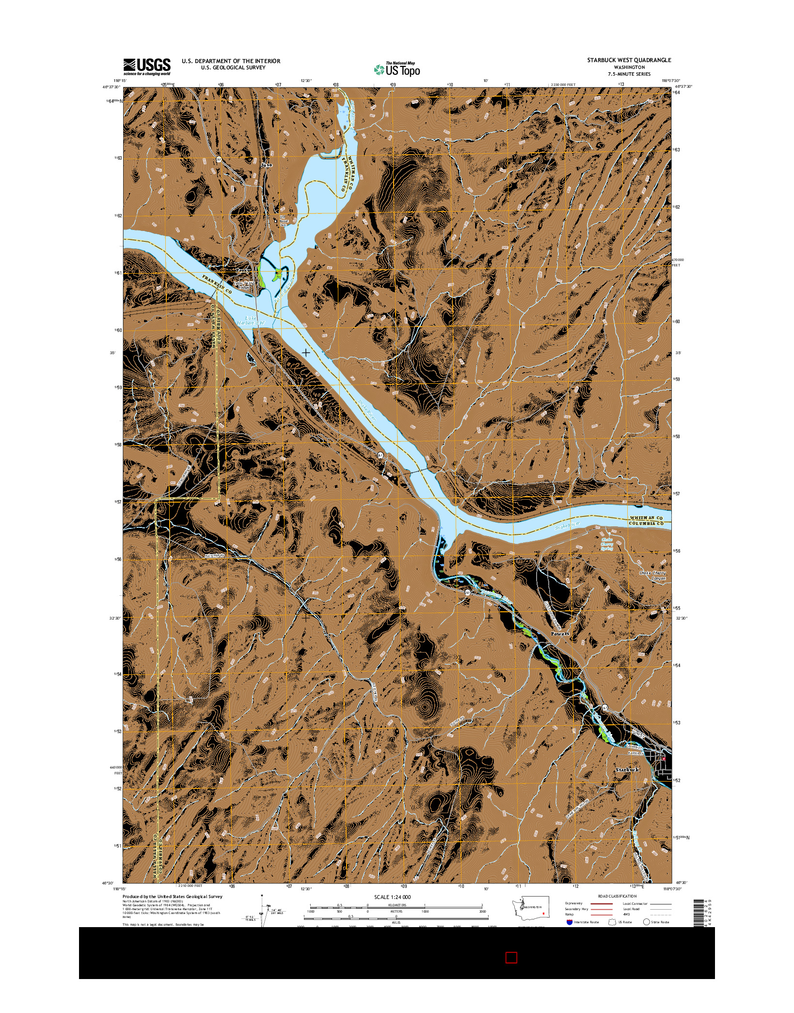 USGS US TOPO 7.5-MINUTE MAP FOR STARBUCK WEST, WA 2017