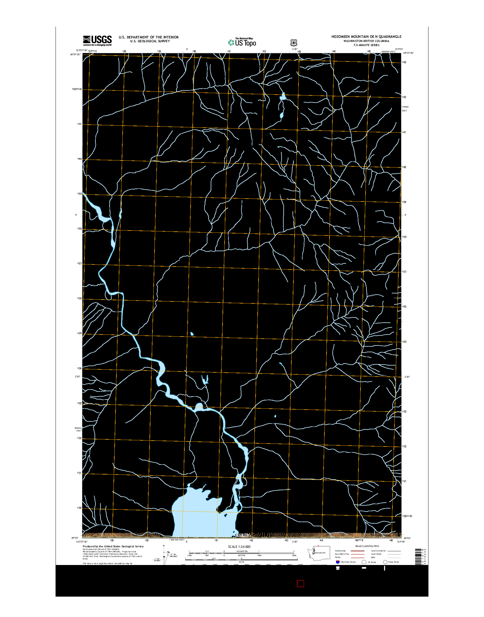 USGS US TOPO 7.5-MINUTE MAP FOR HOZOMEEN MOUNTAIN OE N, WA-BC 2017