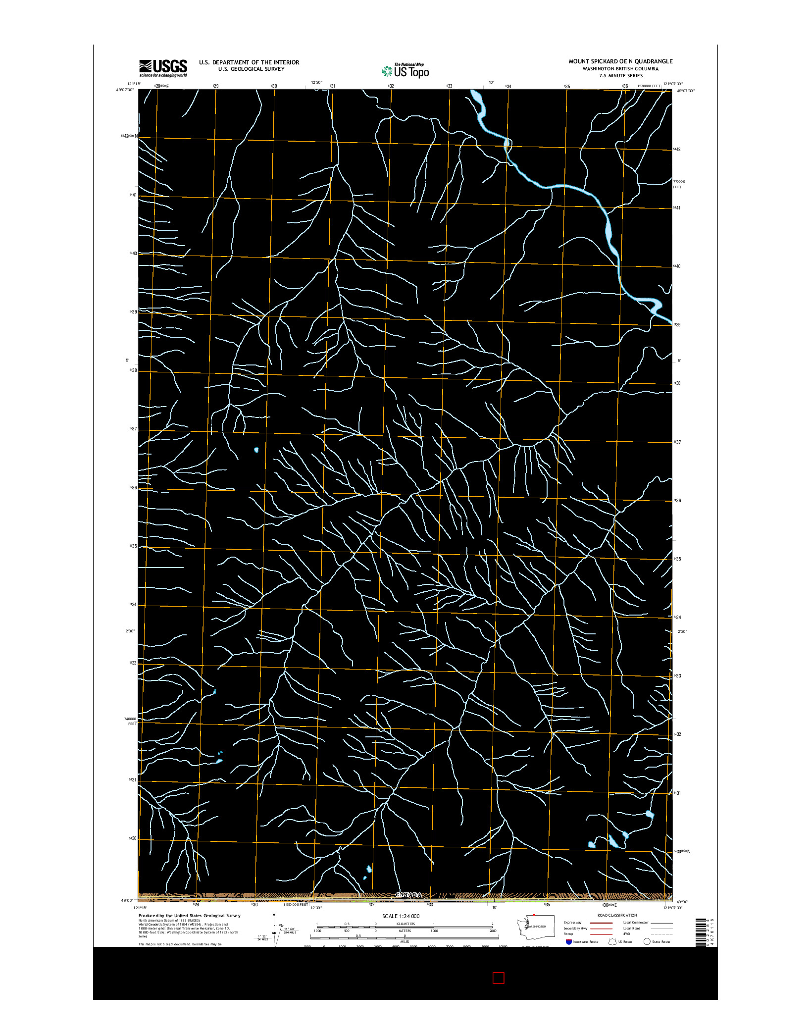 USGS US TOPO 7.5-MINUTE MAP FOR MOUNT SPICKARD OE N, WA-BC 2017