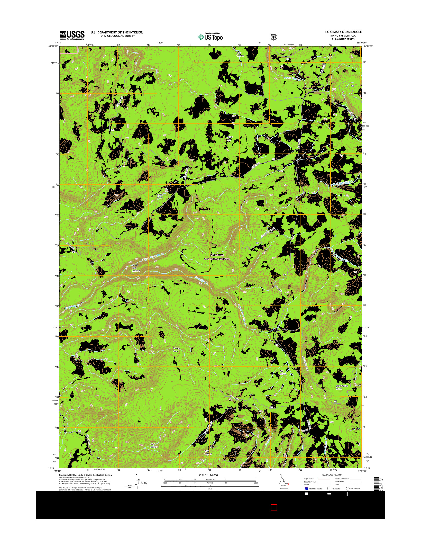 USGS US TOPO 7.5-MINUTE MAP FOR BIG GRASSY, ID 2017