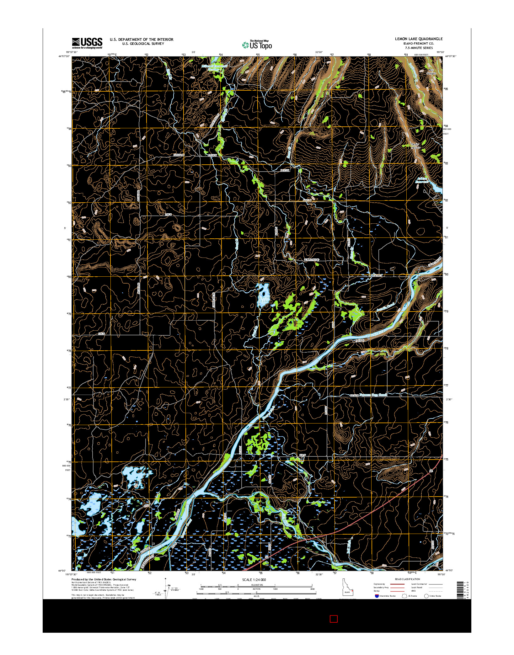 USGS US TOPO 7.5-MINUTE MAP FOR LEMON LAKE, ID 2017