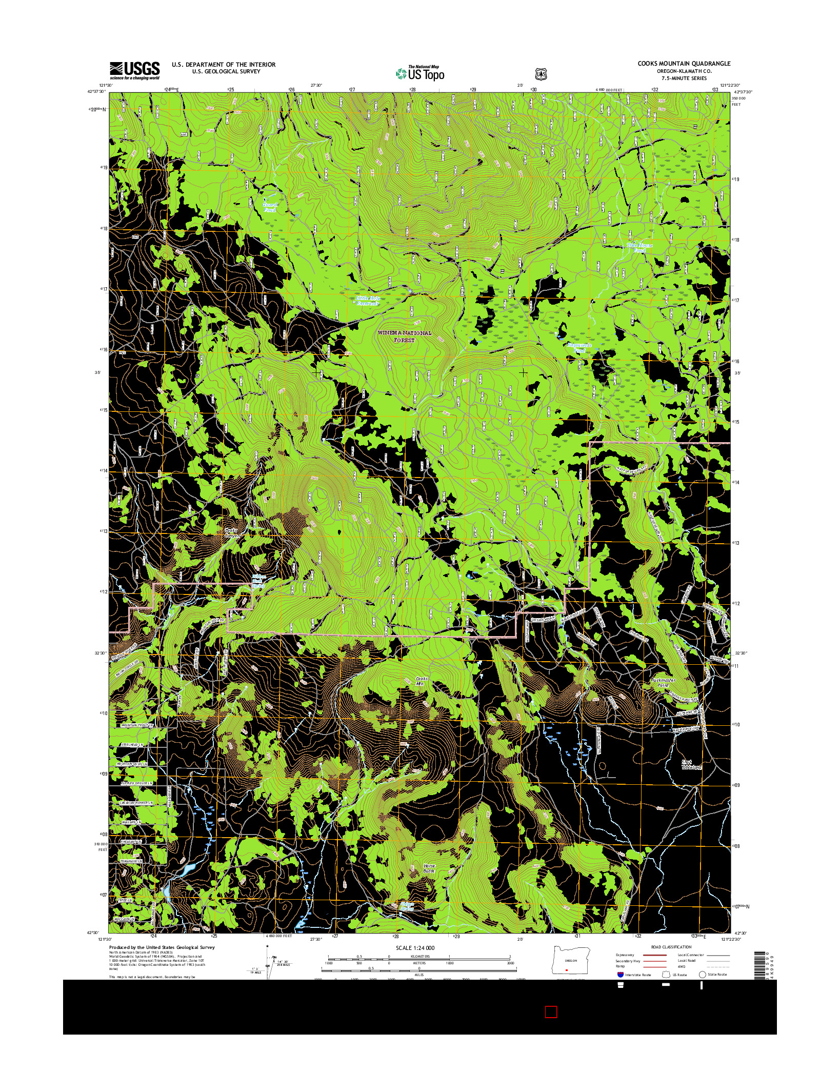 USGS US TOPO 7.5-MINUTE MAP FOR COOKS MOUNTAIN, OR 2017