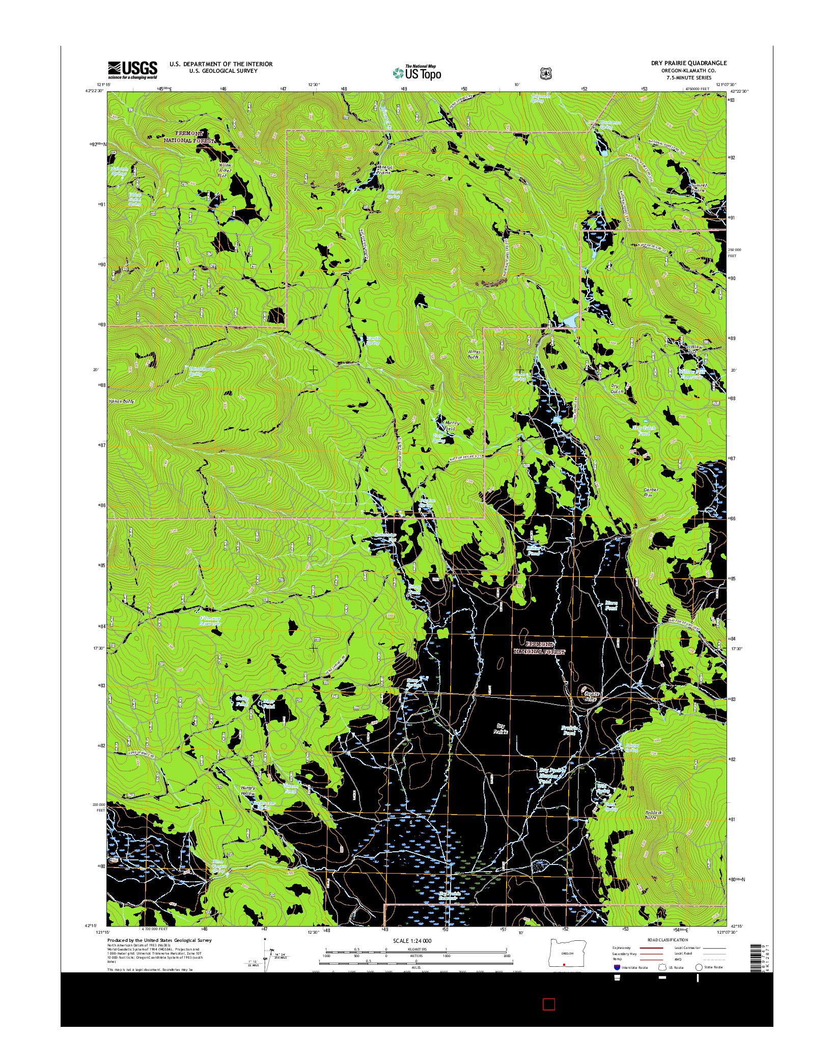 USGS US TOPO 7.5-MINUTE MAP FOR DRY PRAIRIE, OR 2017