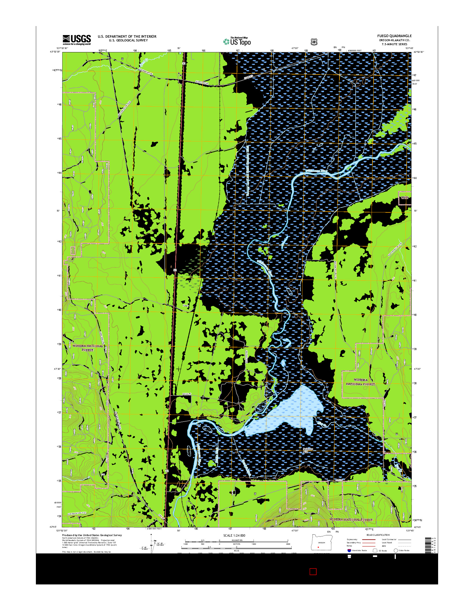 USGS US TOPO 7.5-MINUTE MAP FOR FUEGO, OR 2017