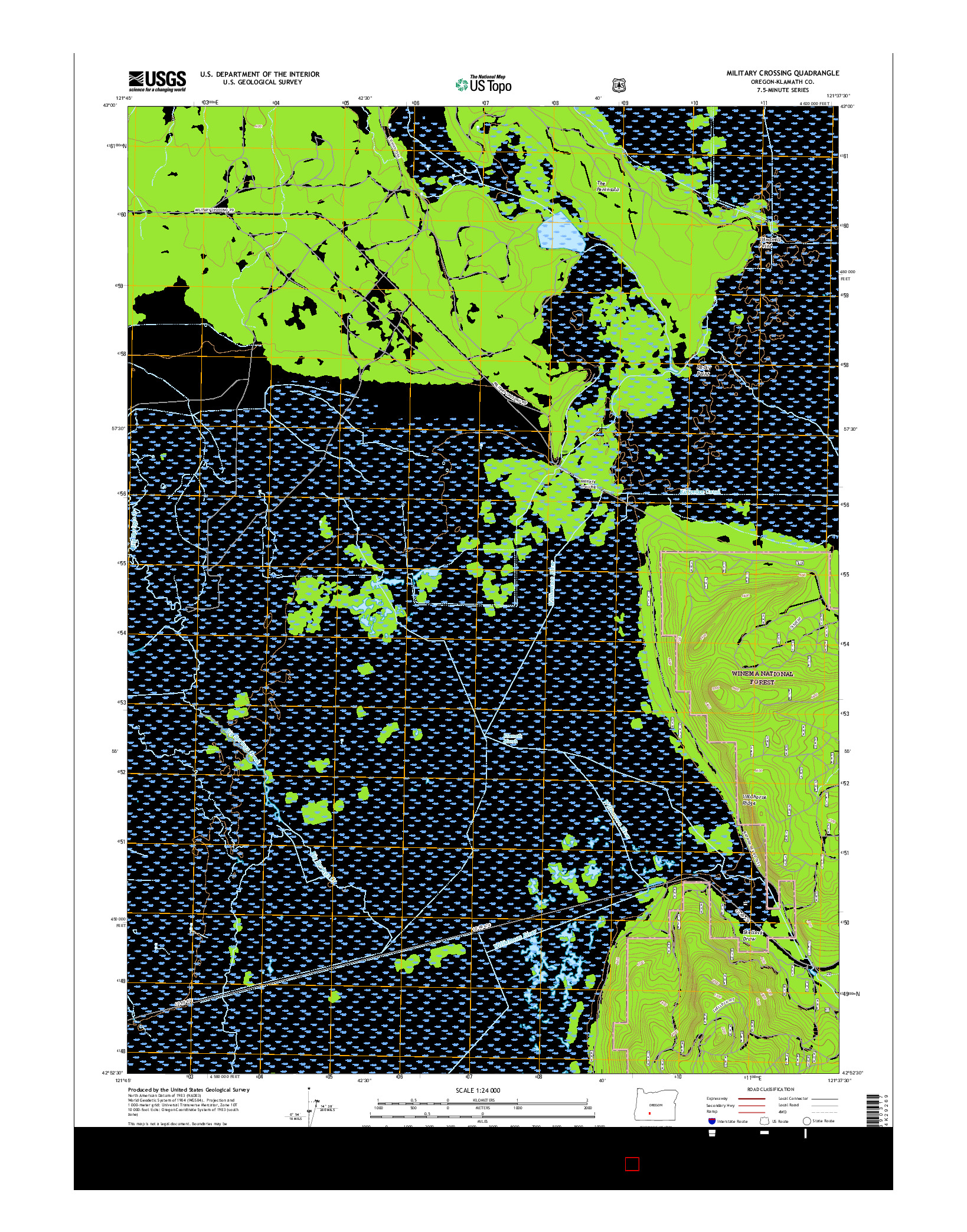 USGS US TOPO 7.5-MINUTE MAP FOR MILITARY CROSSING, OR 2017
