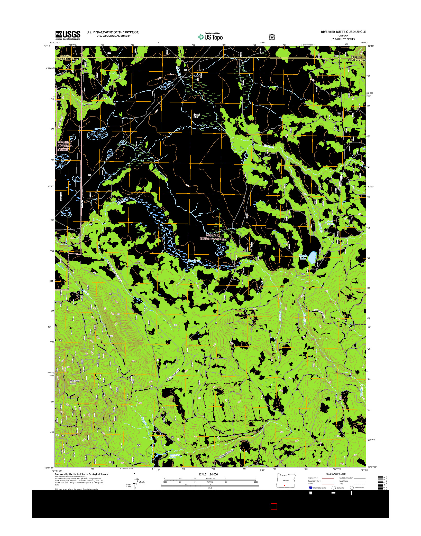 USGS US TOPO 7.5-MINUTE MAP FOR RIVERBED BUTTE, OR 2017