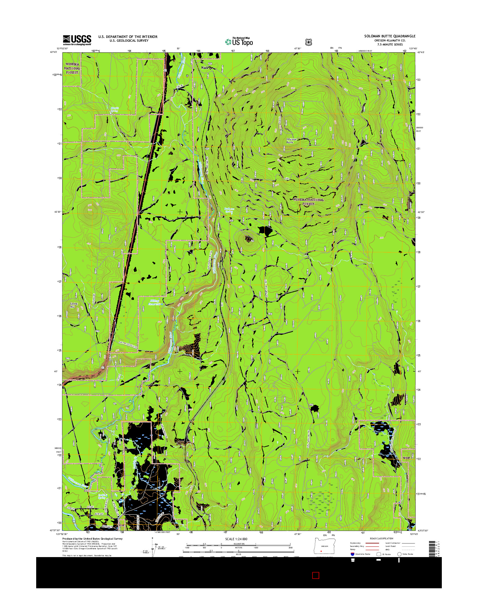 USGS US TOPO 7.5-MINUTE MAP FOR SOLOMAN BUTTE, OR 2017