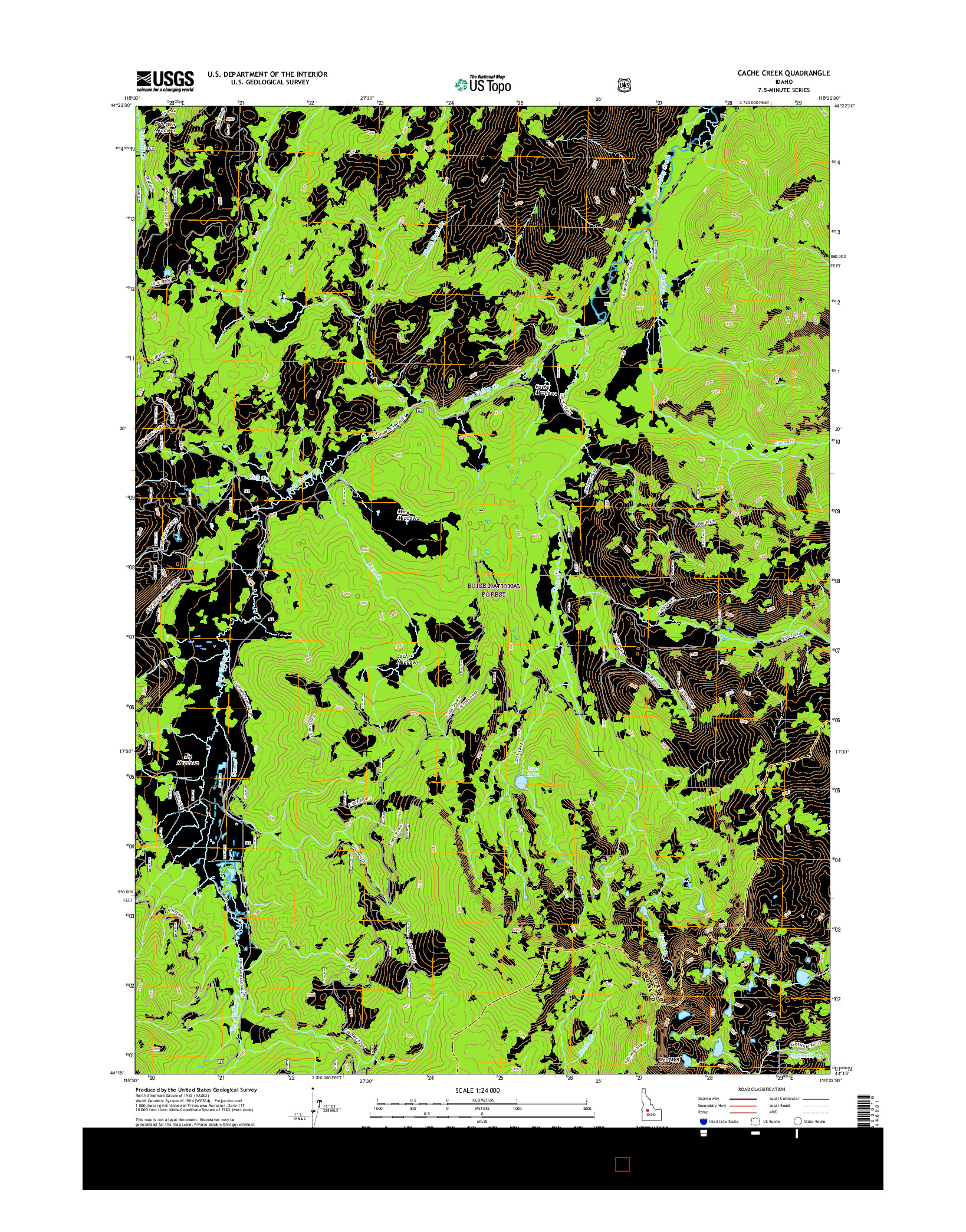 USGS US TOPO 7.5-MINUTE MAP FOR CACHE CREEK, ID 2017