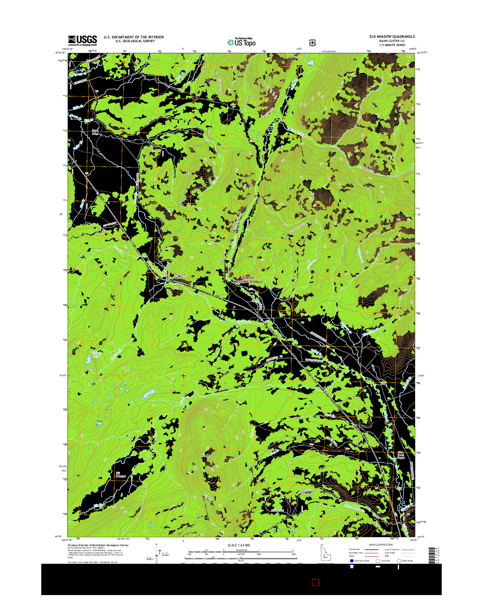 USGS US TOPO 7.5-MINUTE MAP FOR ELK MEADOW, ID 2017