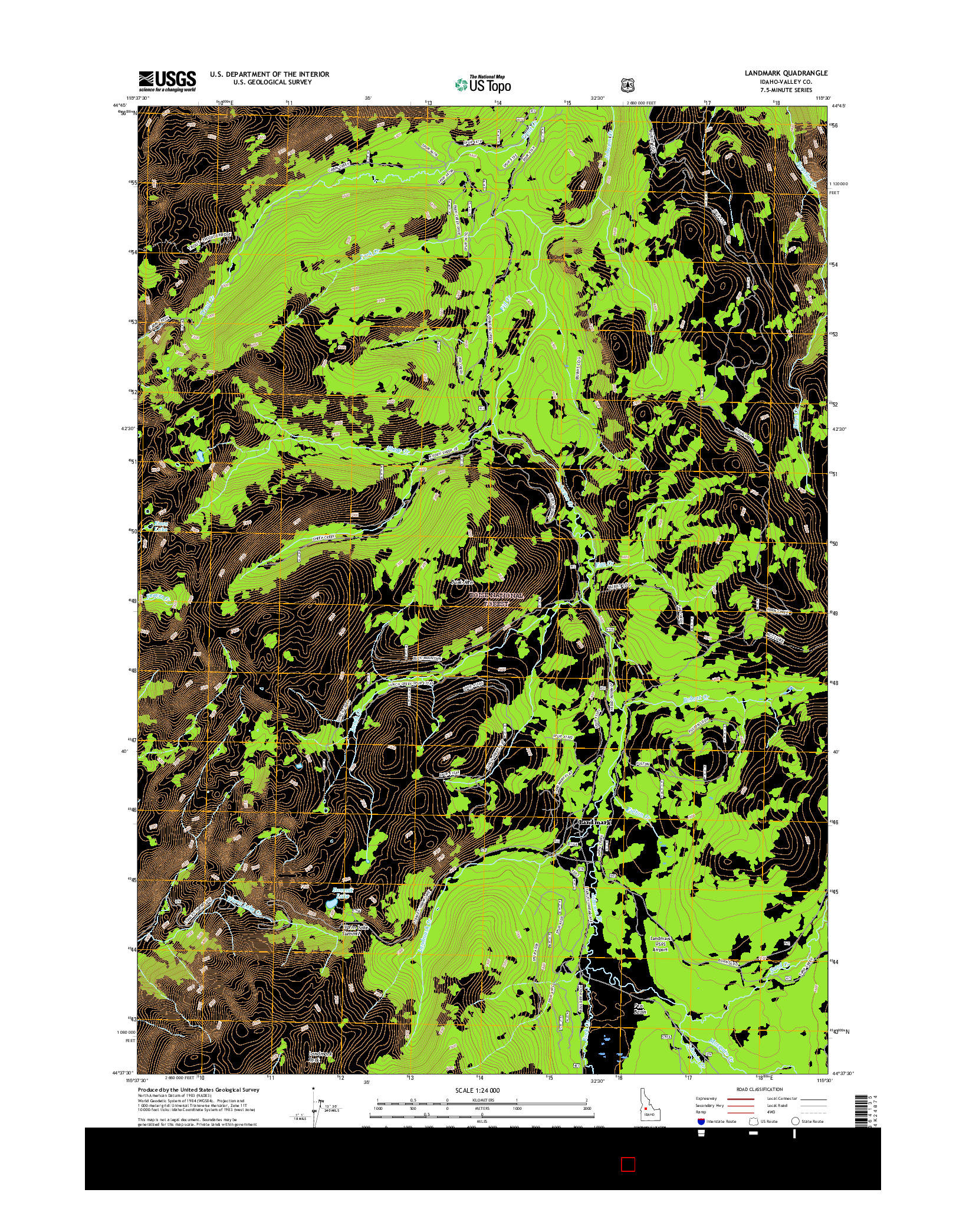 USGS US TOPO 7.5-MINUTE MAP FOR LANDMARK, ID 2017