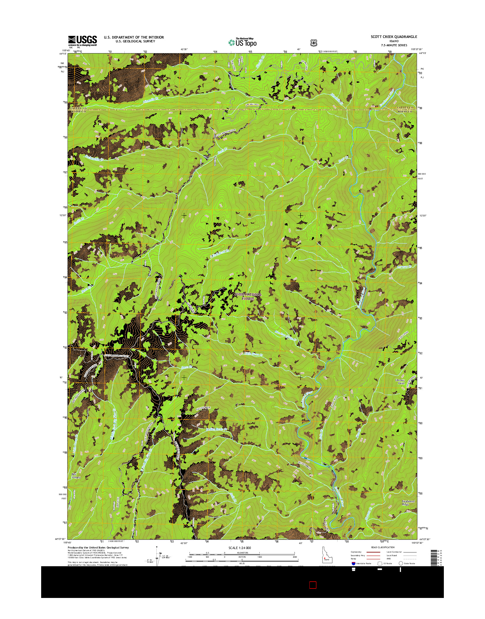 USGS US TOPO 7.5-MINUTE MAP FOR SCOTT CREEK, ID 2017