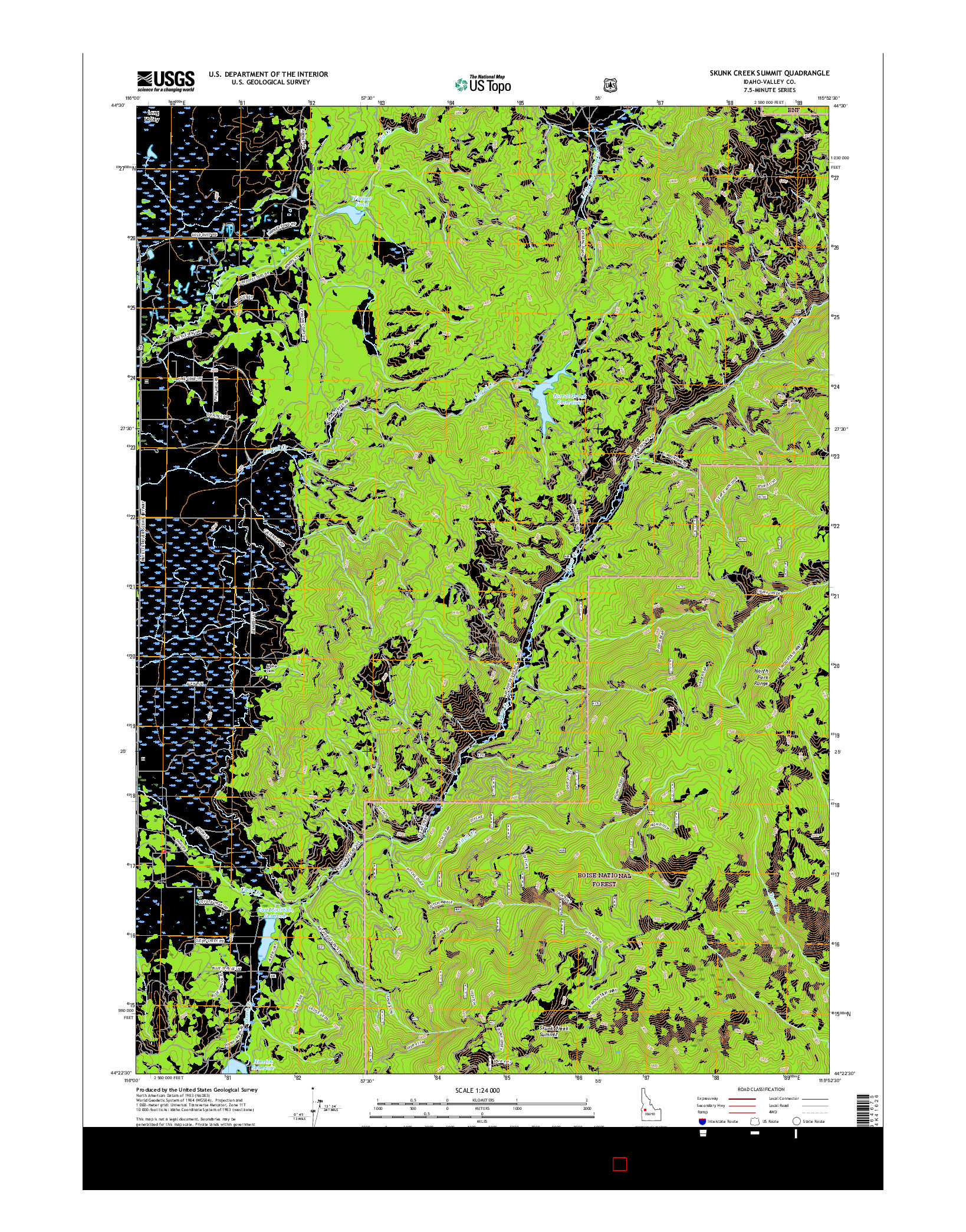 USGS US TOPO 7.5-MINUTE MAP FOR SKUNK CREEK SUMMIT, ID 2017