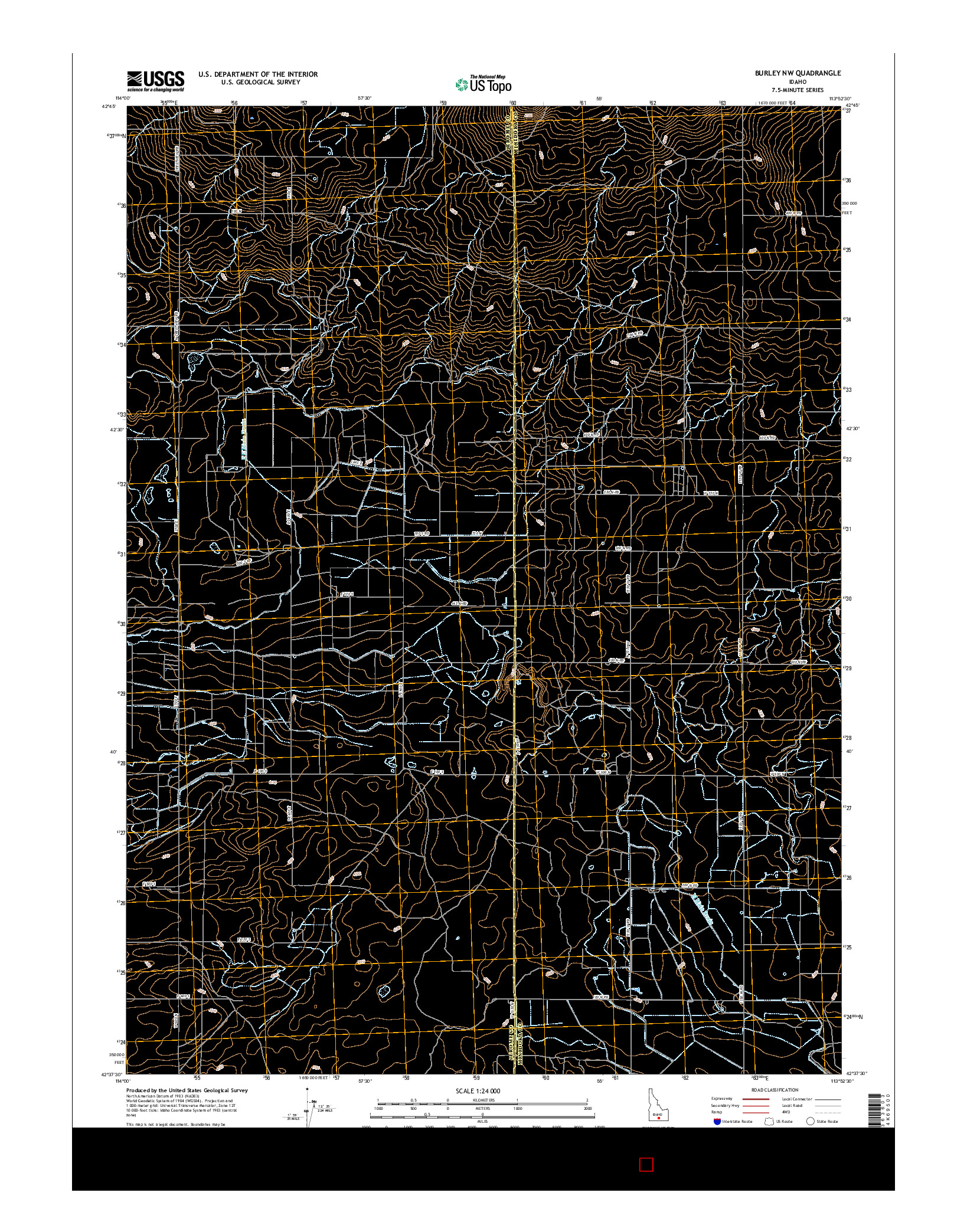 USGS US TOPO 7.5-MINUTE MAP FOR BURLEY NW, ID 2017