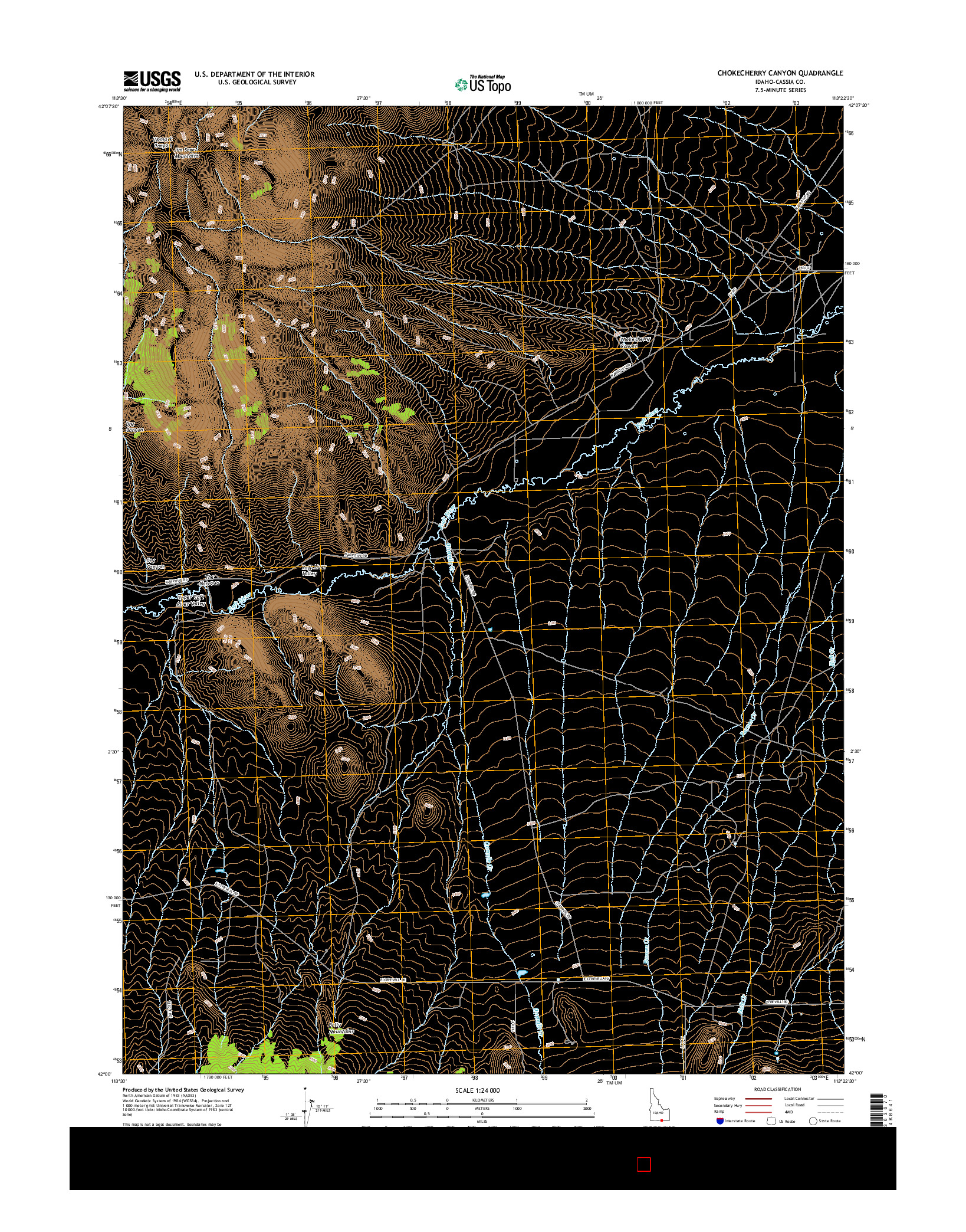 USGS US TOPO 7.5-MINUTE MAP FOR CHOKECHERRY CANYON, ID 2017