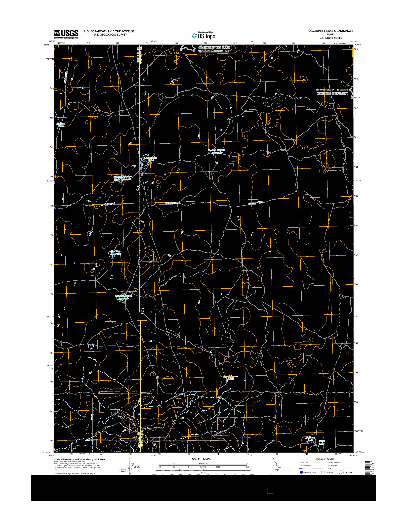 USGS US TOPO 7.5-MINUTE MAP FOR COMMUNITY LAKE, ID 2017