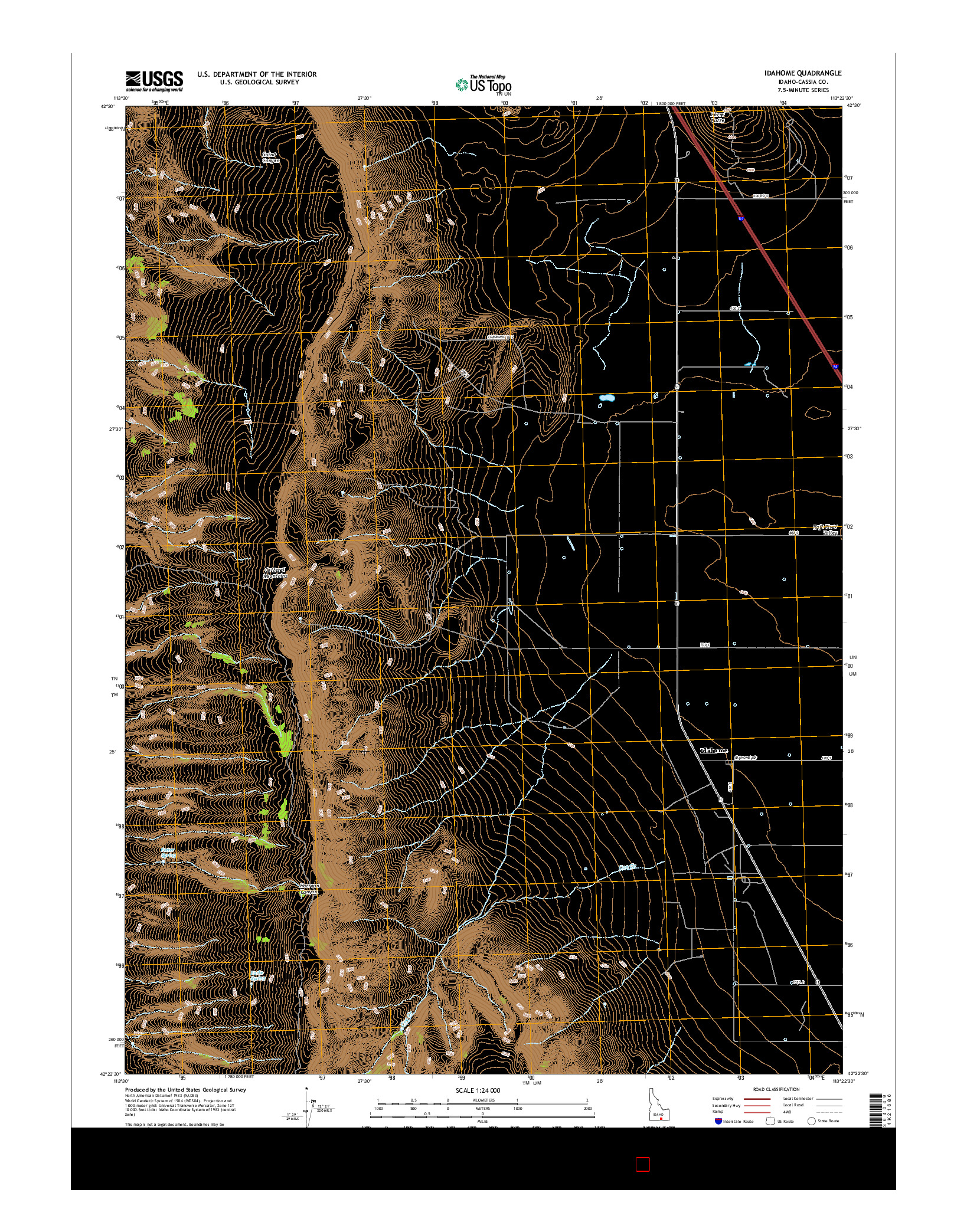 USGS US TOPO 7.5-MINUTE MAP FOR IDAHOME, ID 2017