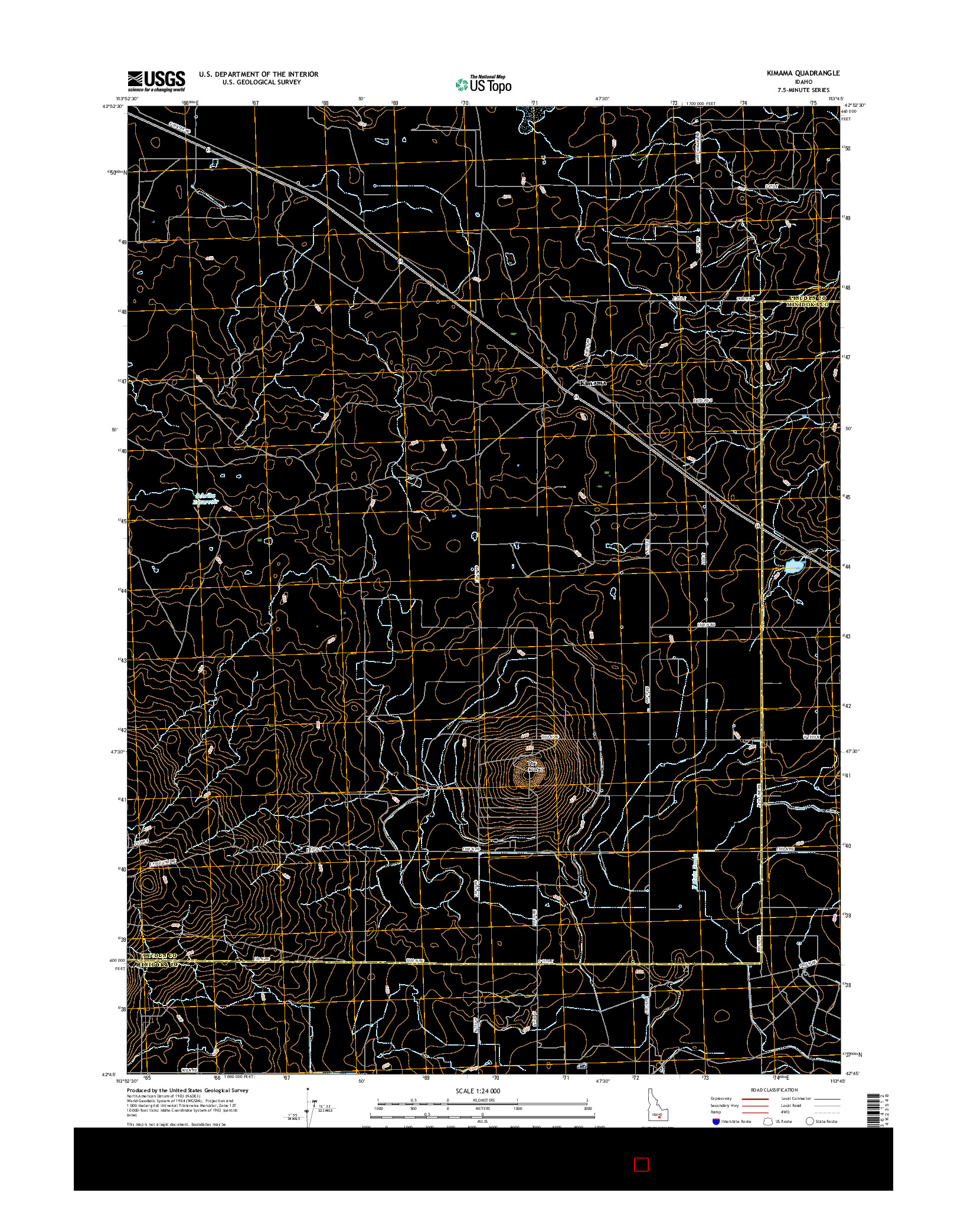 USGS US TOPO 7.5-MINUTE MAP FOR KIMAMA, ID 2017