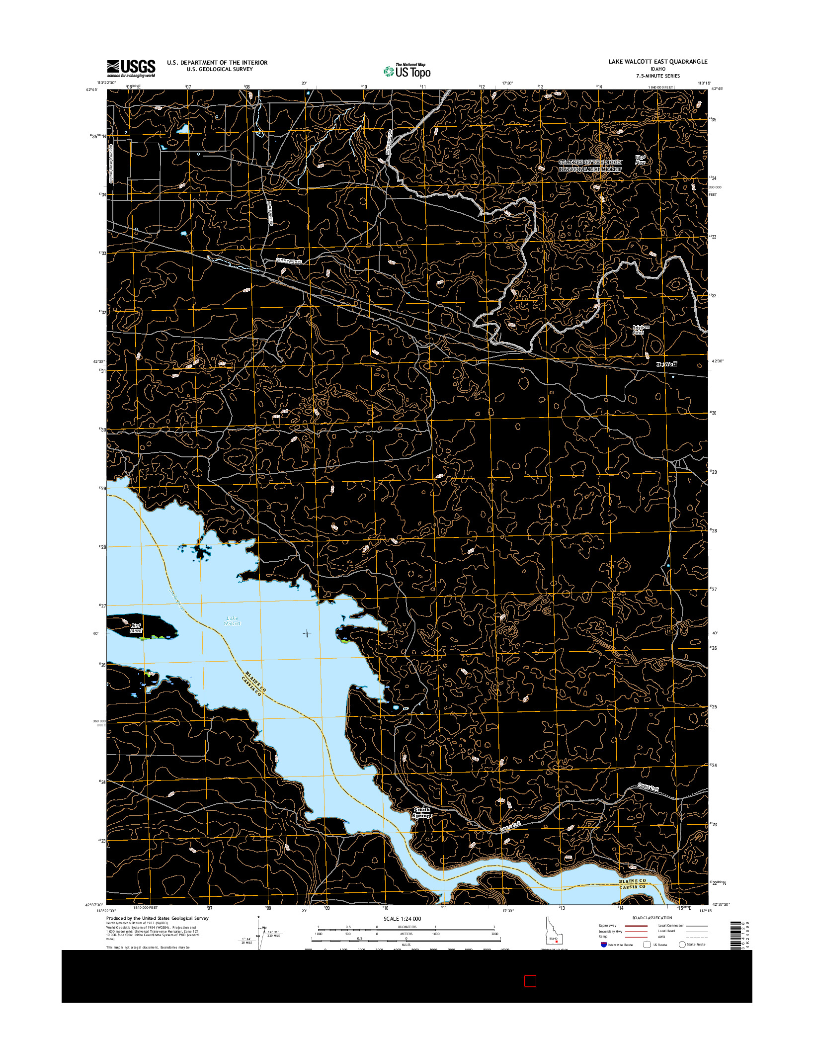 USGS US TOPO 7.5-MINUTE MAP FOR LAKE WALCOTT EAST, ID 2017