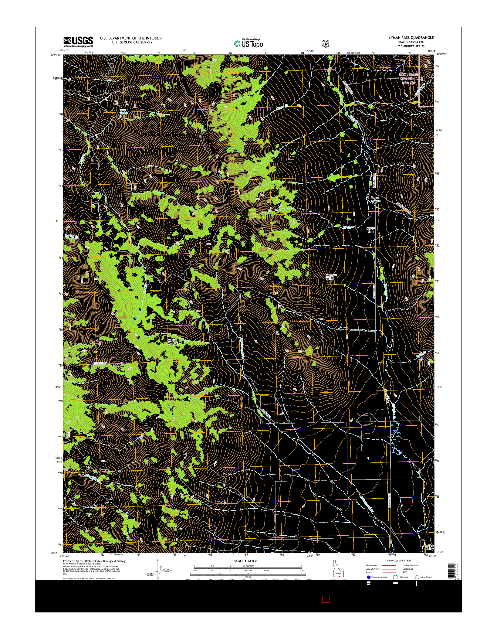 USGS US TOPO 7.5-MINUTE MAP FOR LYMAN PASS, ID 2017