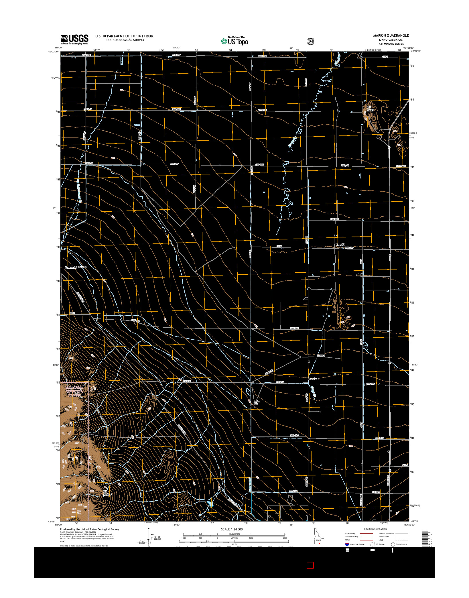 USGS US TOPO 7.5-MINUTE MAP FOR MARION, ID 2017