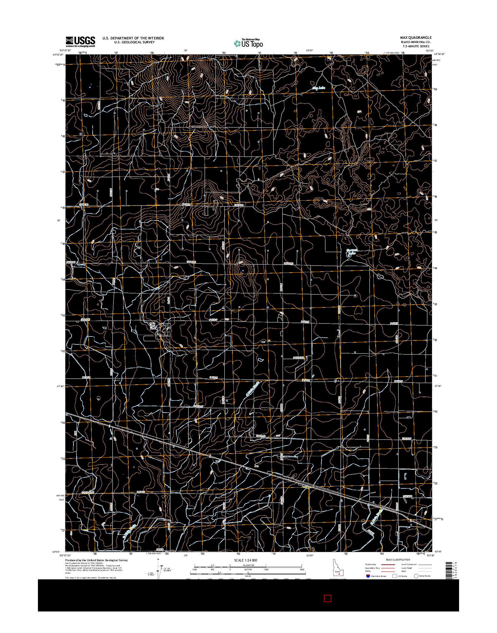 USGS US TOPO 7.5-MINUTE MAP FOR MAX, ID 2017