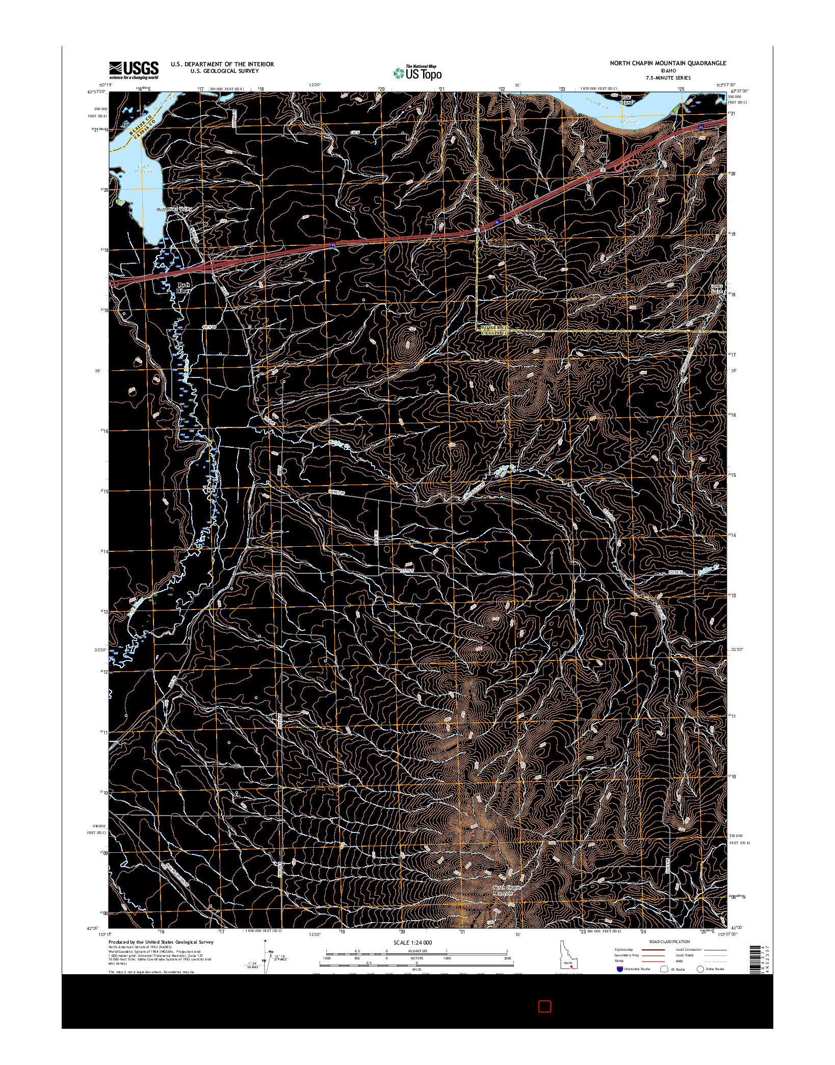 USGS US TOPO 7.5-MINUTE MAP FOR NORTH CHAPIN MOUNTAIN, ID 2017