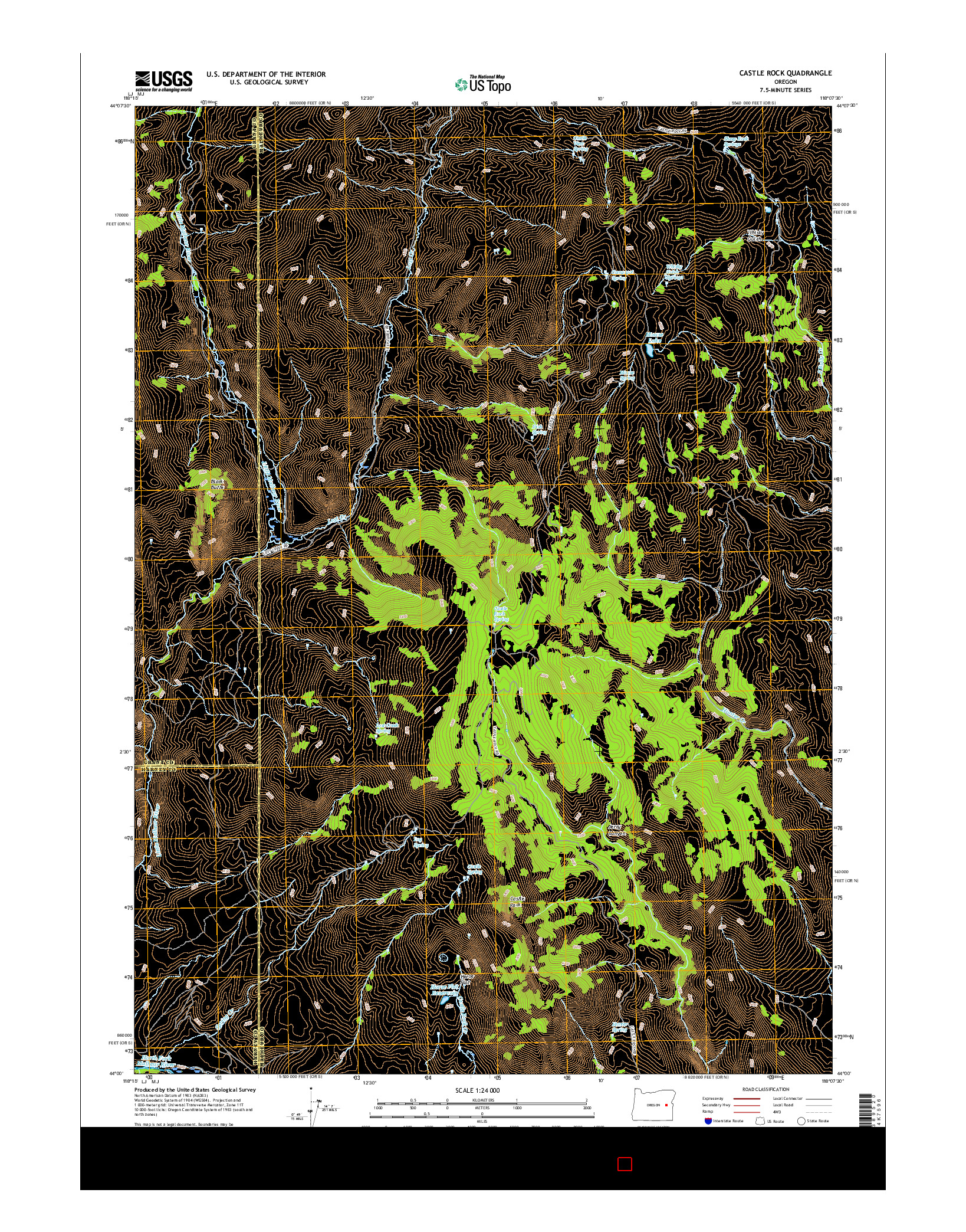 USGS US TOPO 7.5-MINUTE MAP FOR CASTLE ROCK, OR 2017