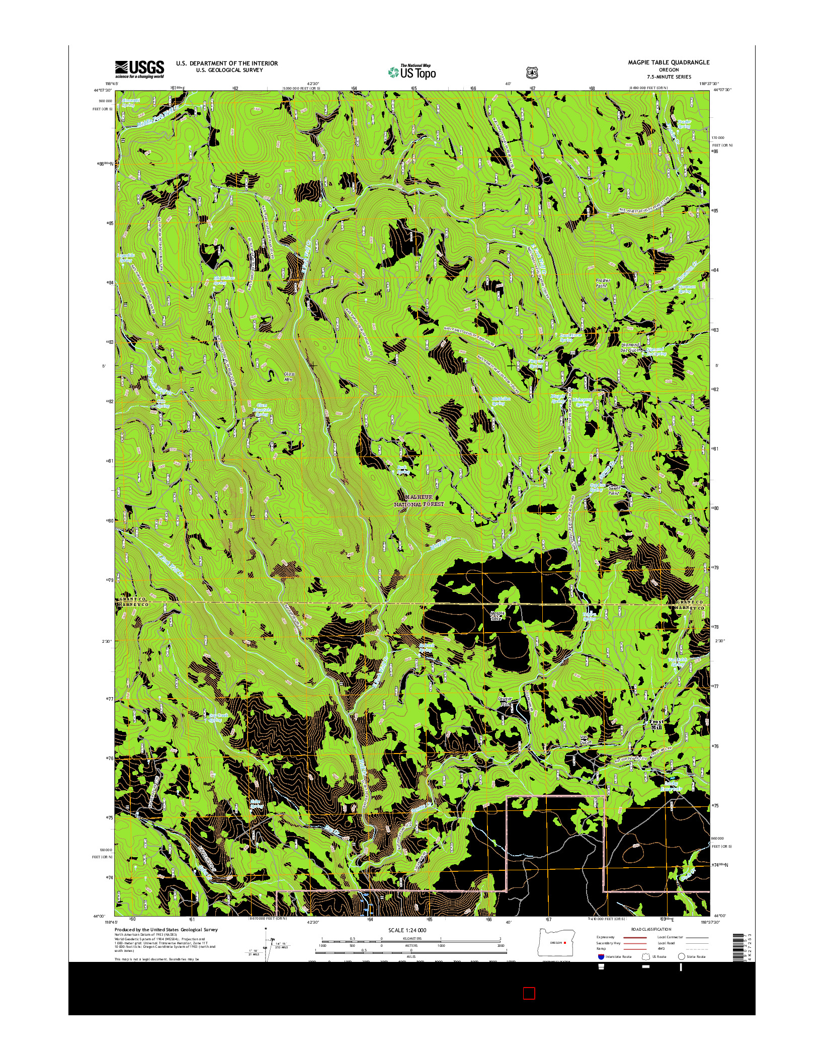 USGS US TOPO 7.5-MINUTE MAP FOR MAGPIE TABLE, OR 2017