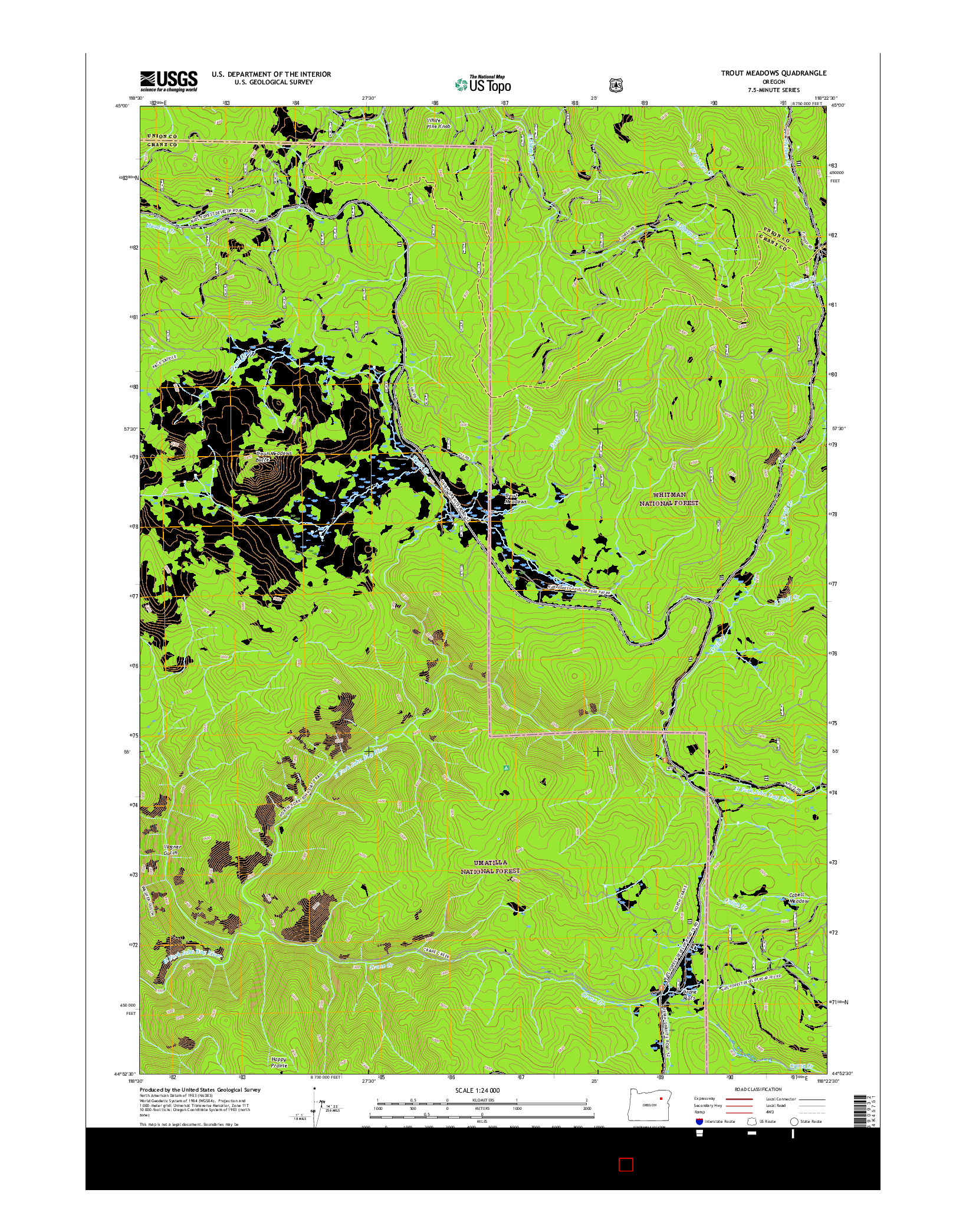 USGS US TOPO 7.5-MINUTE MAP FOR TROUT MEADOWS, OR 2017