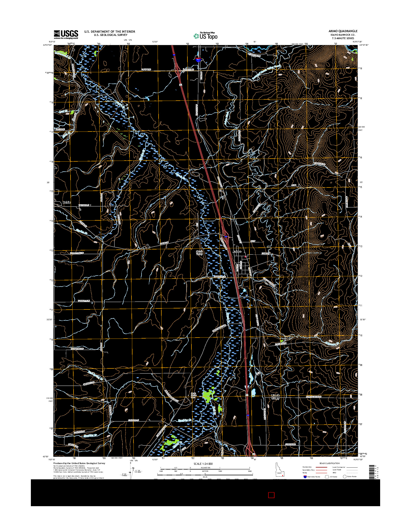 USGS US TOPO 7.5-MINUTE MAP FOR ARIMO, ID 2017