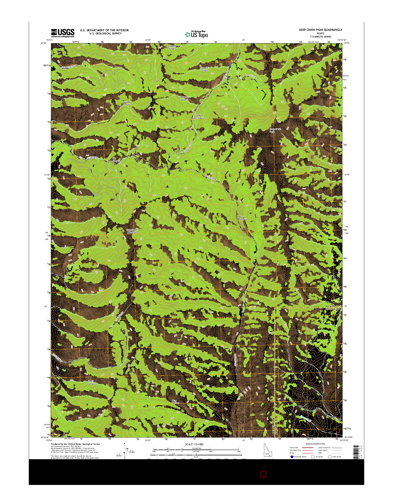 USGS US TOPO 7.5-MINUTE MAP FOR DEEP CREEK PEAK, ID 2017