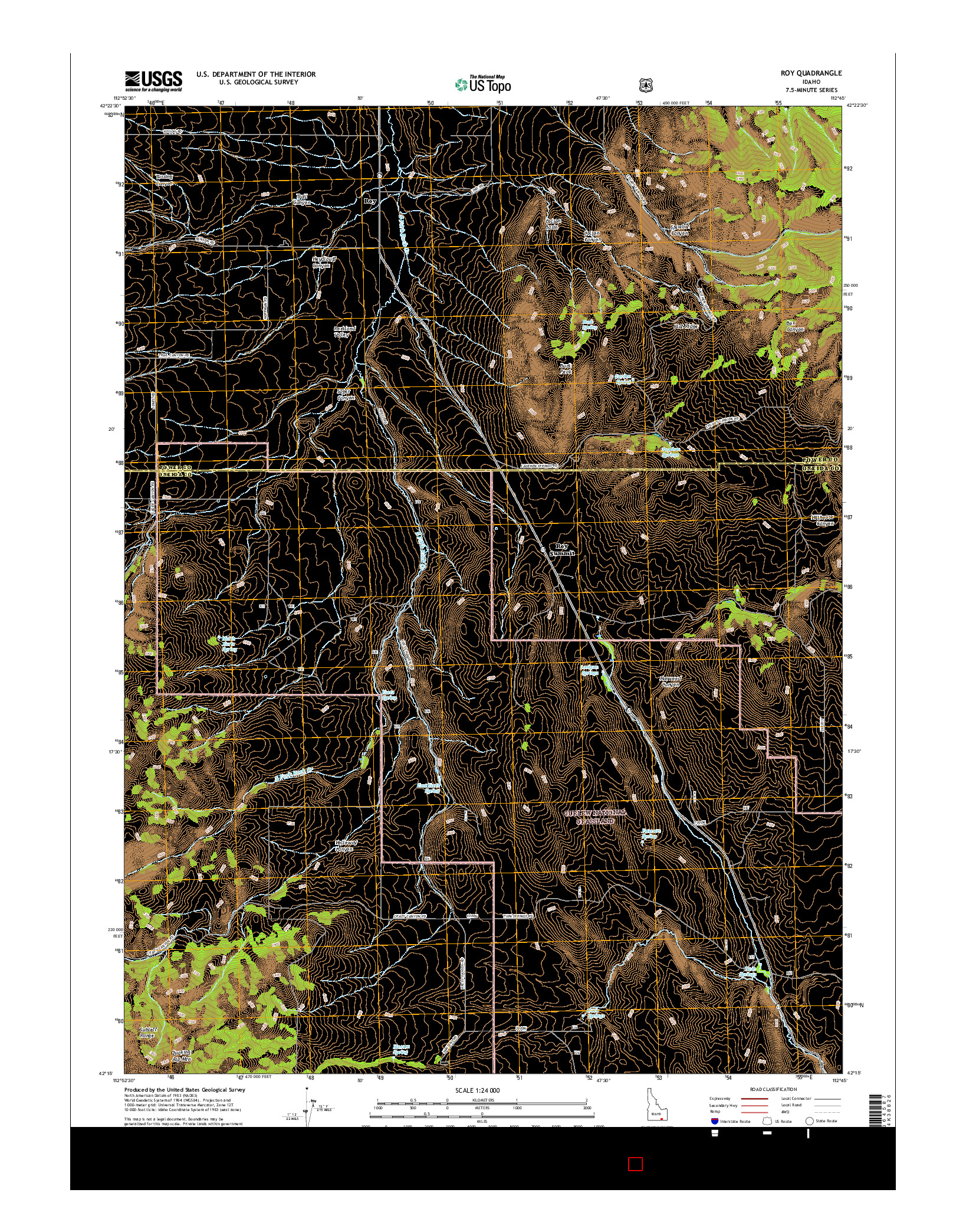 USGS US TOPO 7.5-MINUTE MAP FOR ROY, ID 2017