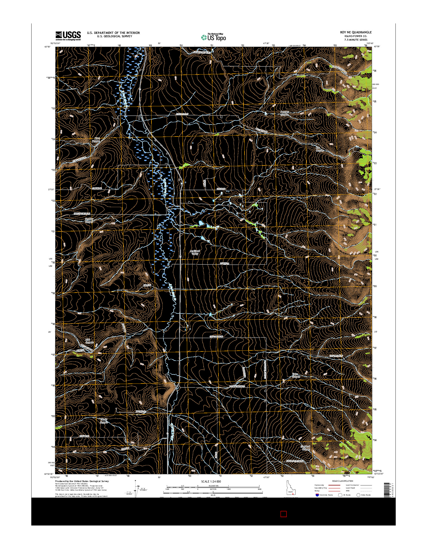 USGS US TOPO 7.5-MINUTE MAP FOR ROY NE, ID 2017