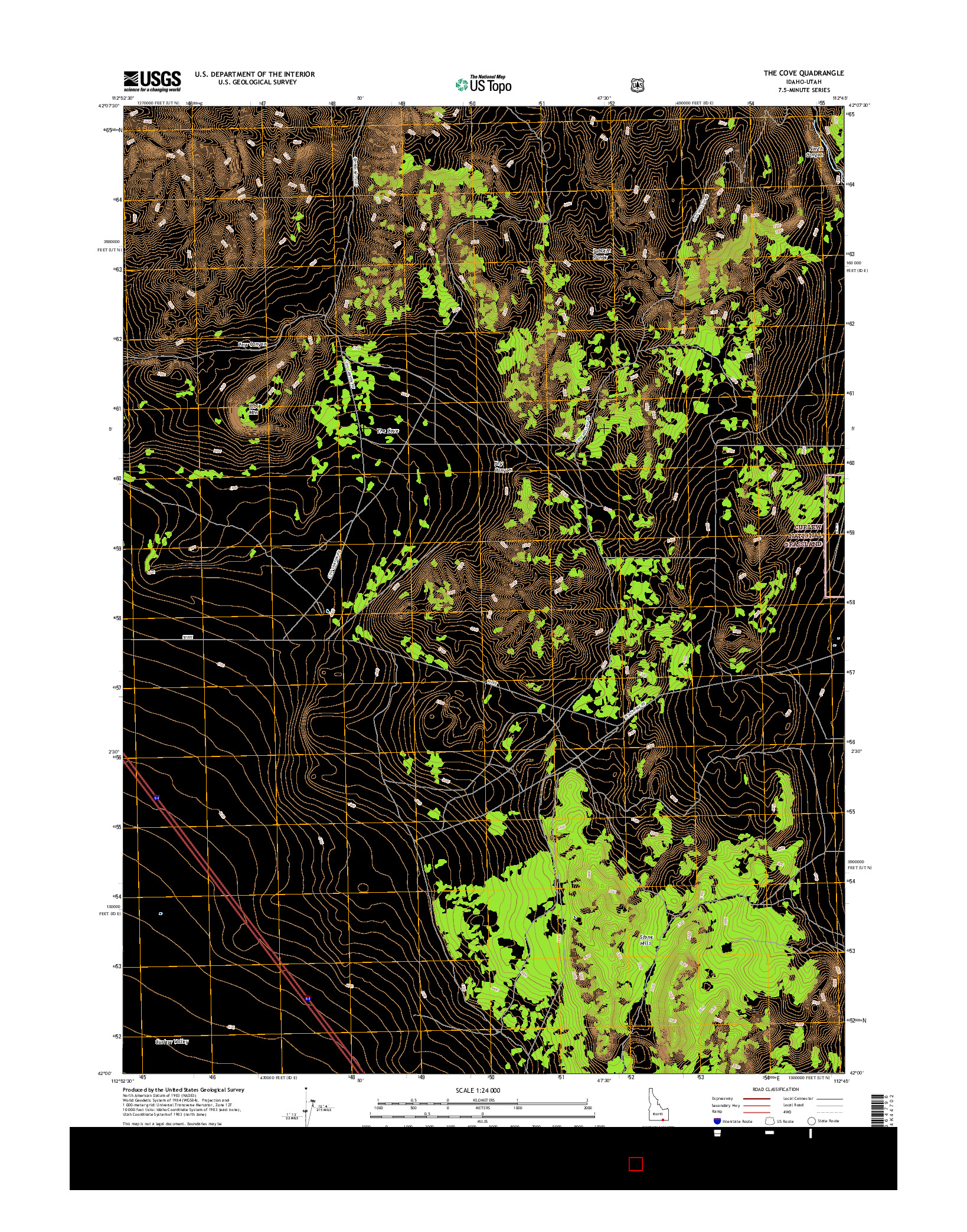 USGS US TOPO 7.5-MINUTE MAP FOR THE COVE, ID-UT 2017