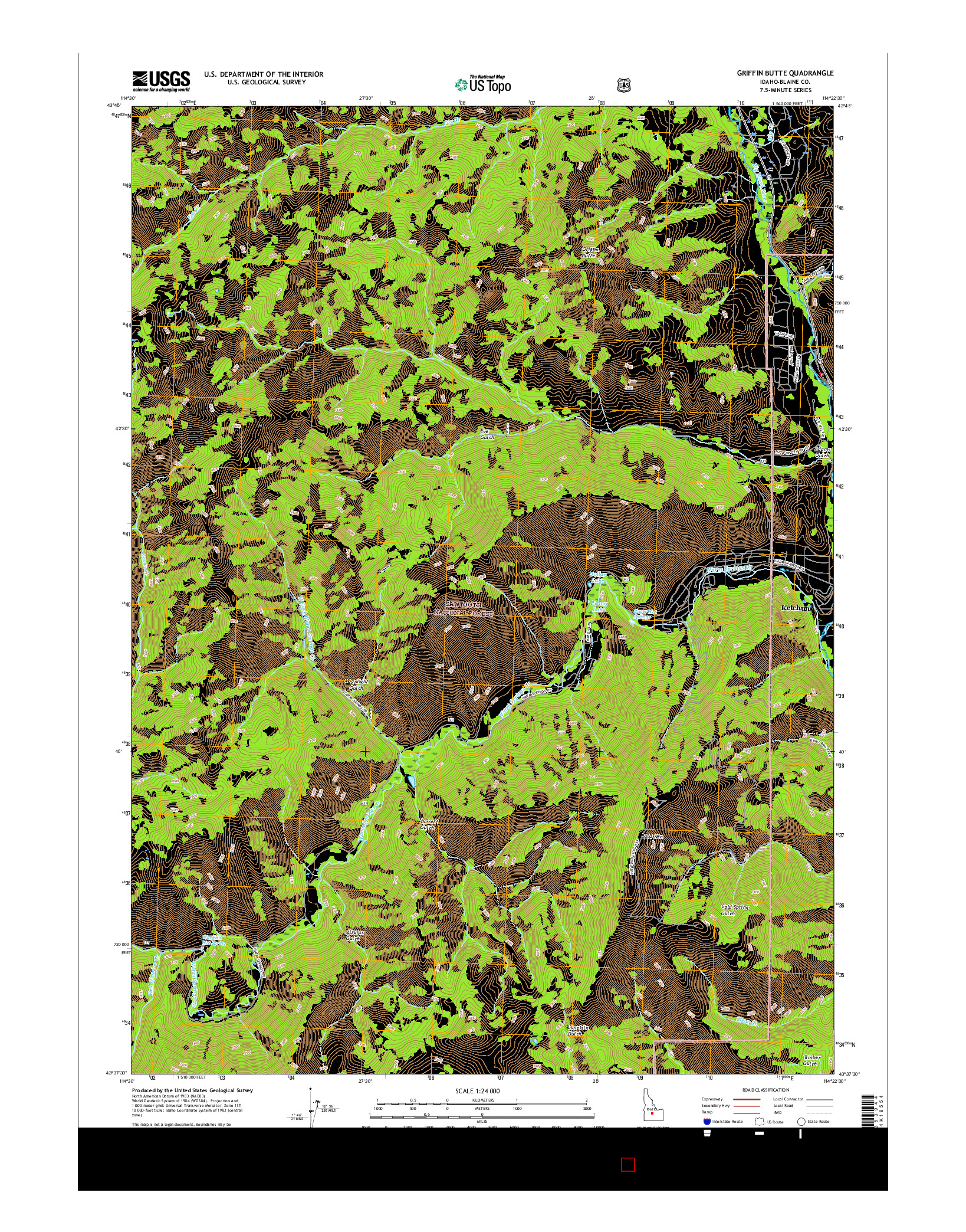 USGS US TOPO 7.5-MINUTE MAP FOR GRIFFIN BUTTE, ID 2017