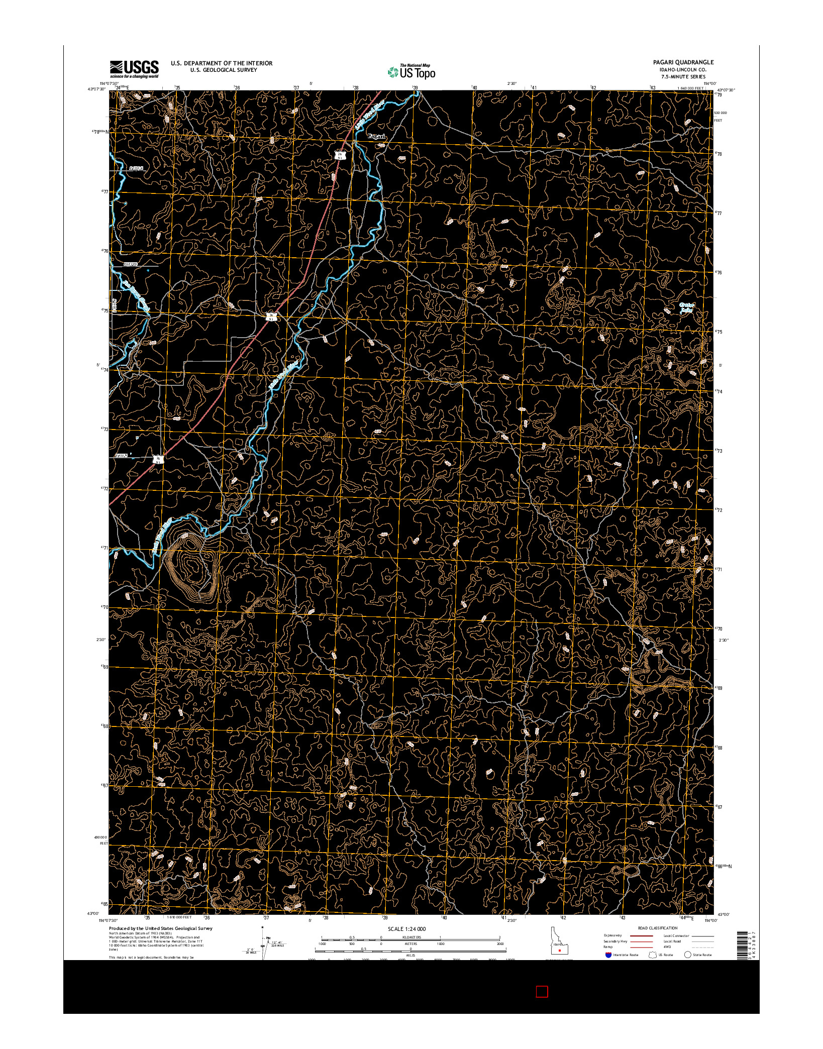 USGS US TOPO 7.5-MINUTE MAP FOR PAGARI, ID 2017