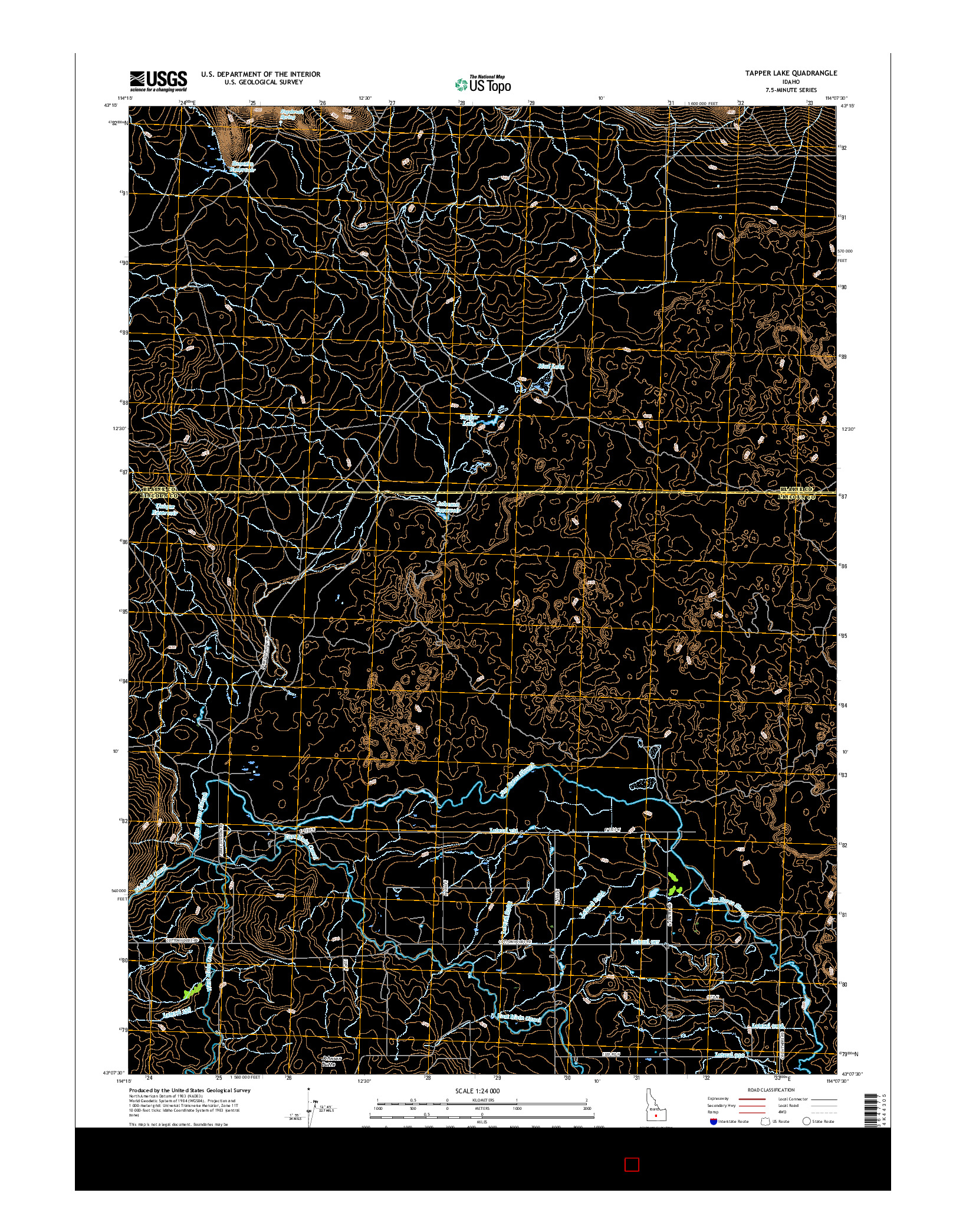 USGS US TOPO 7.5-MINUTE MAP FOR TAPPER LAKE, ID 2017