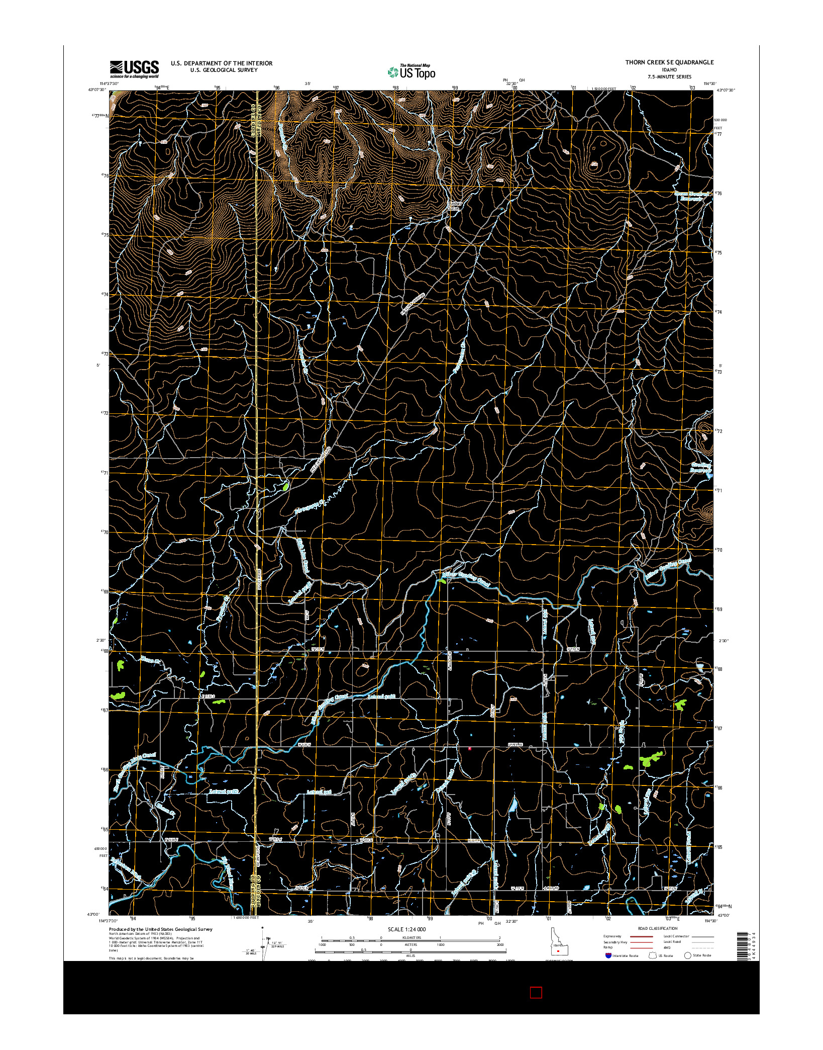 USGS US TOPO 7.5-MINUTE MAP FOR THORN CREEK SE, ID 2017