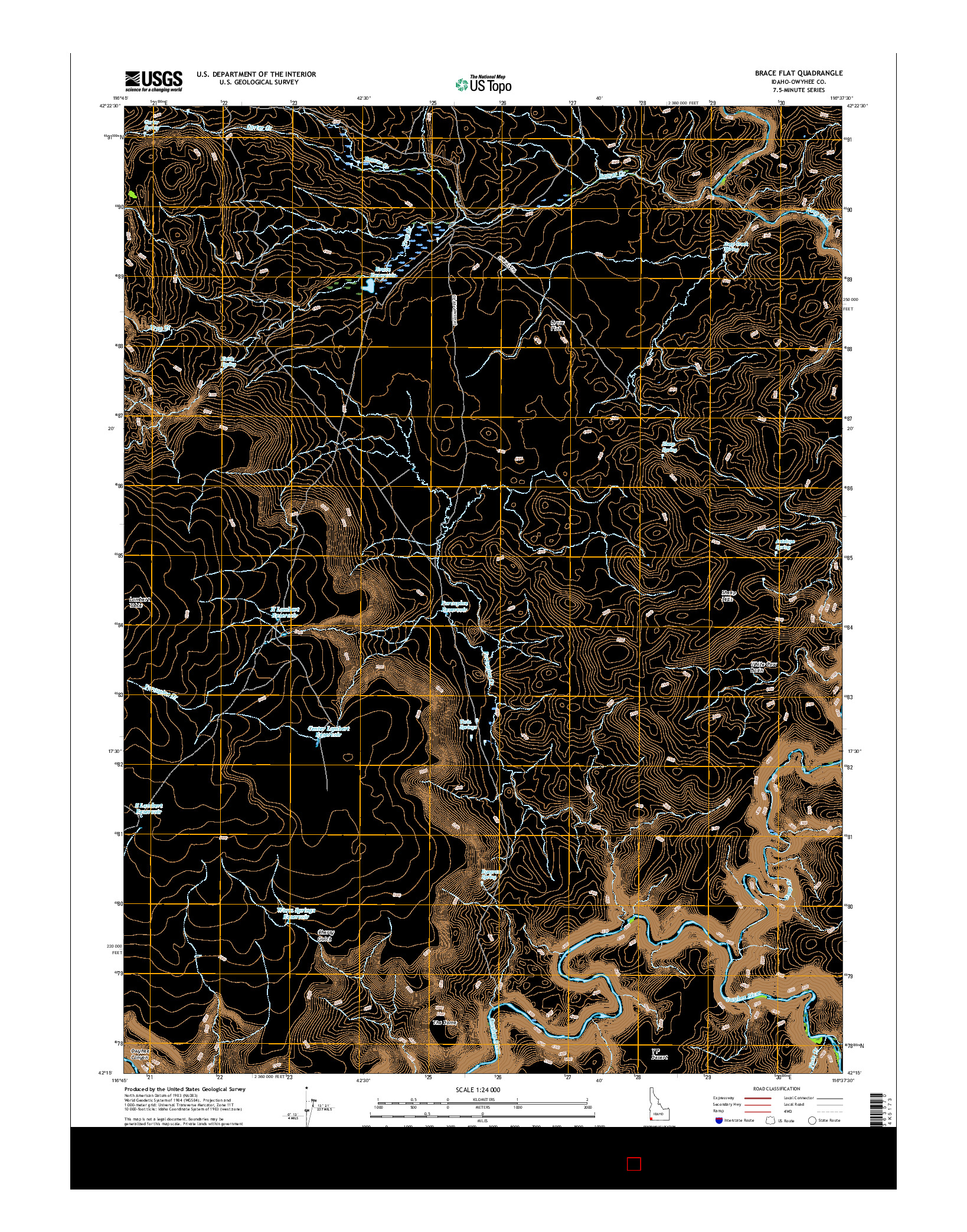 USGS US TOPO 7.5-MINUTE MAP FOR BRACE FLAT, ID 2017