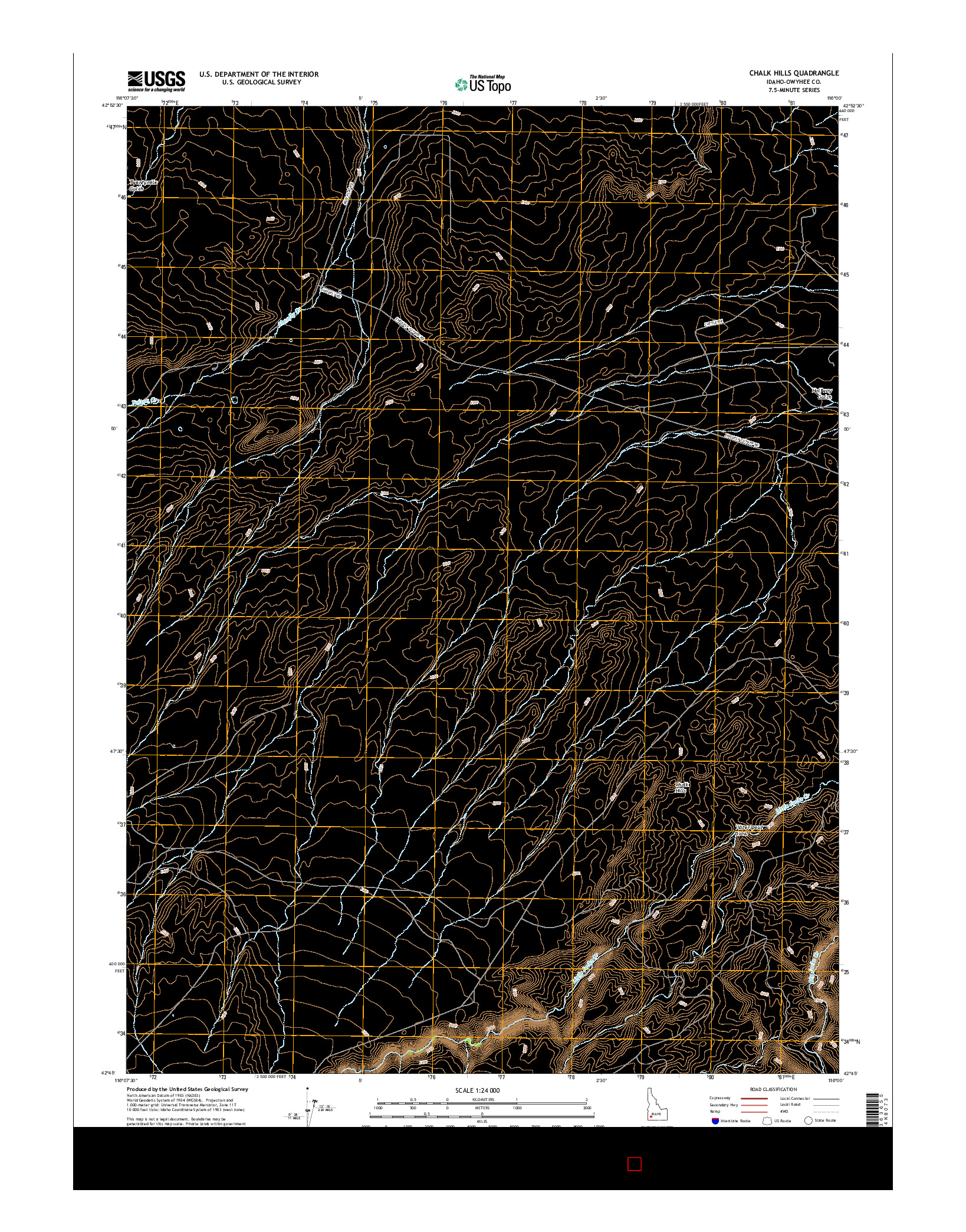 USGS US TOPO 7.5-MINUTE MAP FOR CHALK HILLS, ID 2017