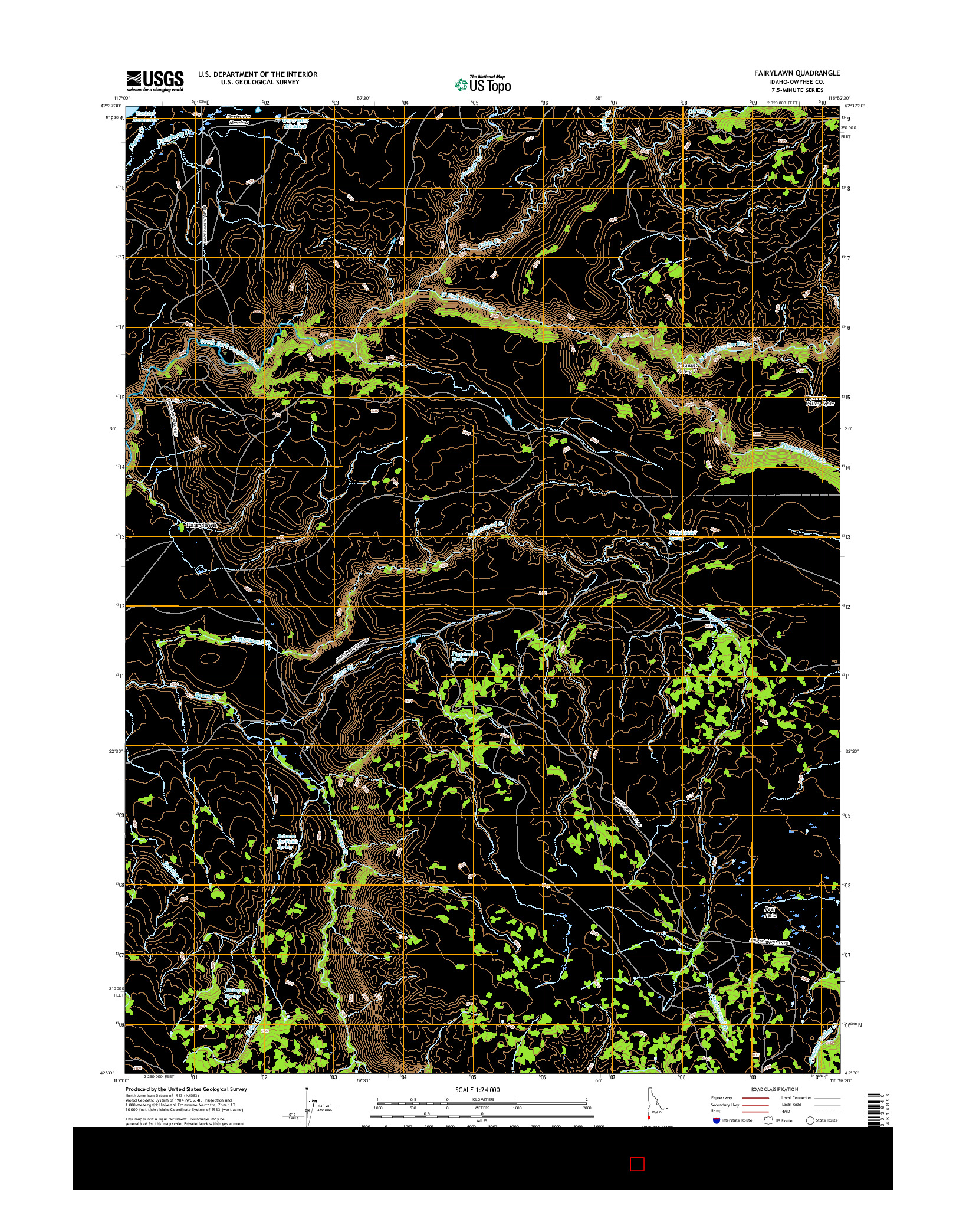 USGS US TOPO 7.5-MINUTE MAP FOR FAIRYLAWN, ID 2017