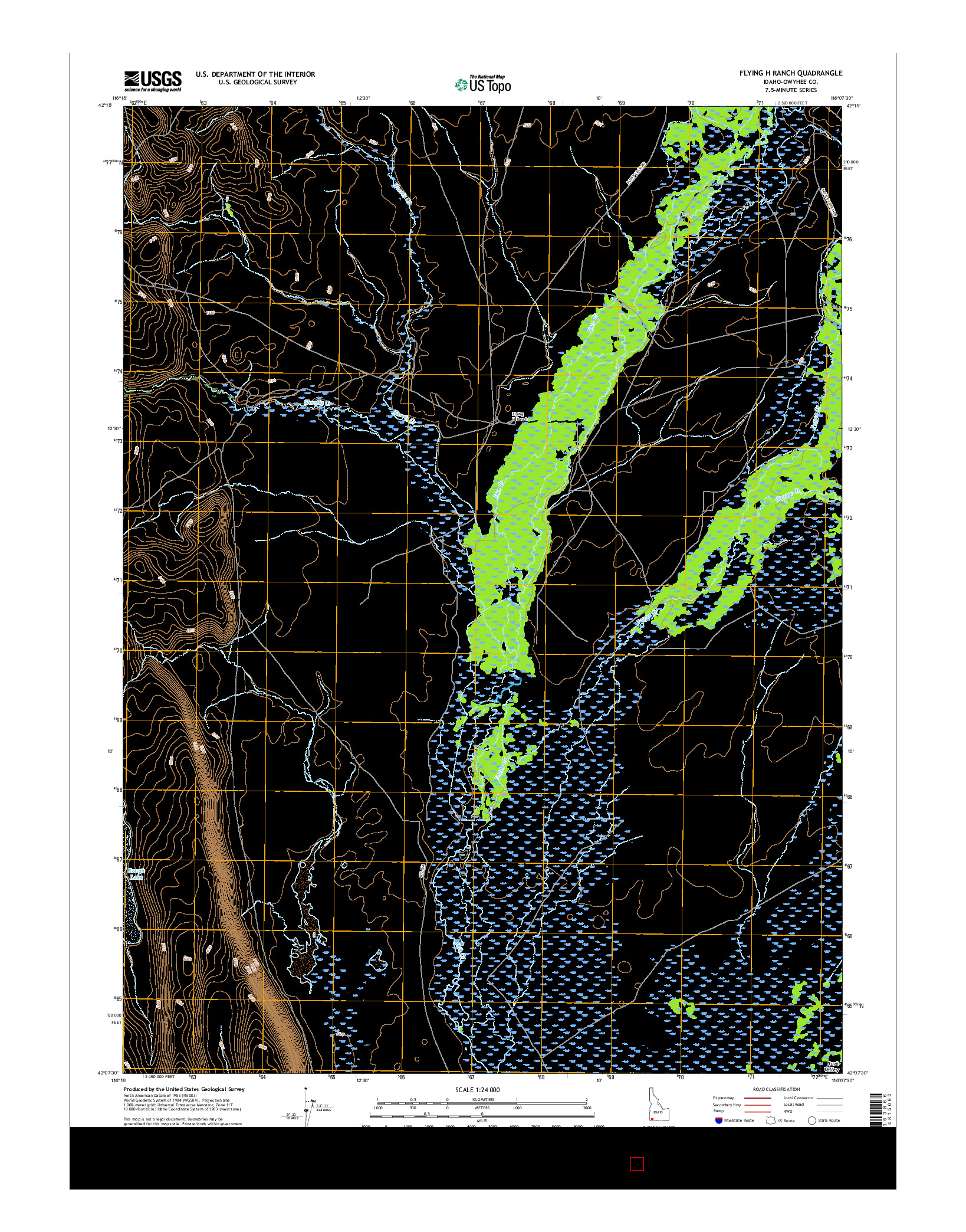 USGS US TOPO 7.5-MINUTE MAP FOR FLYING H RANCH, ID 2017