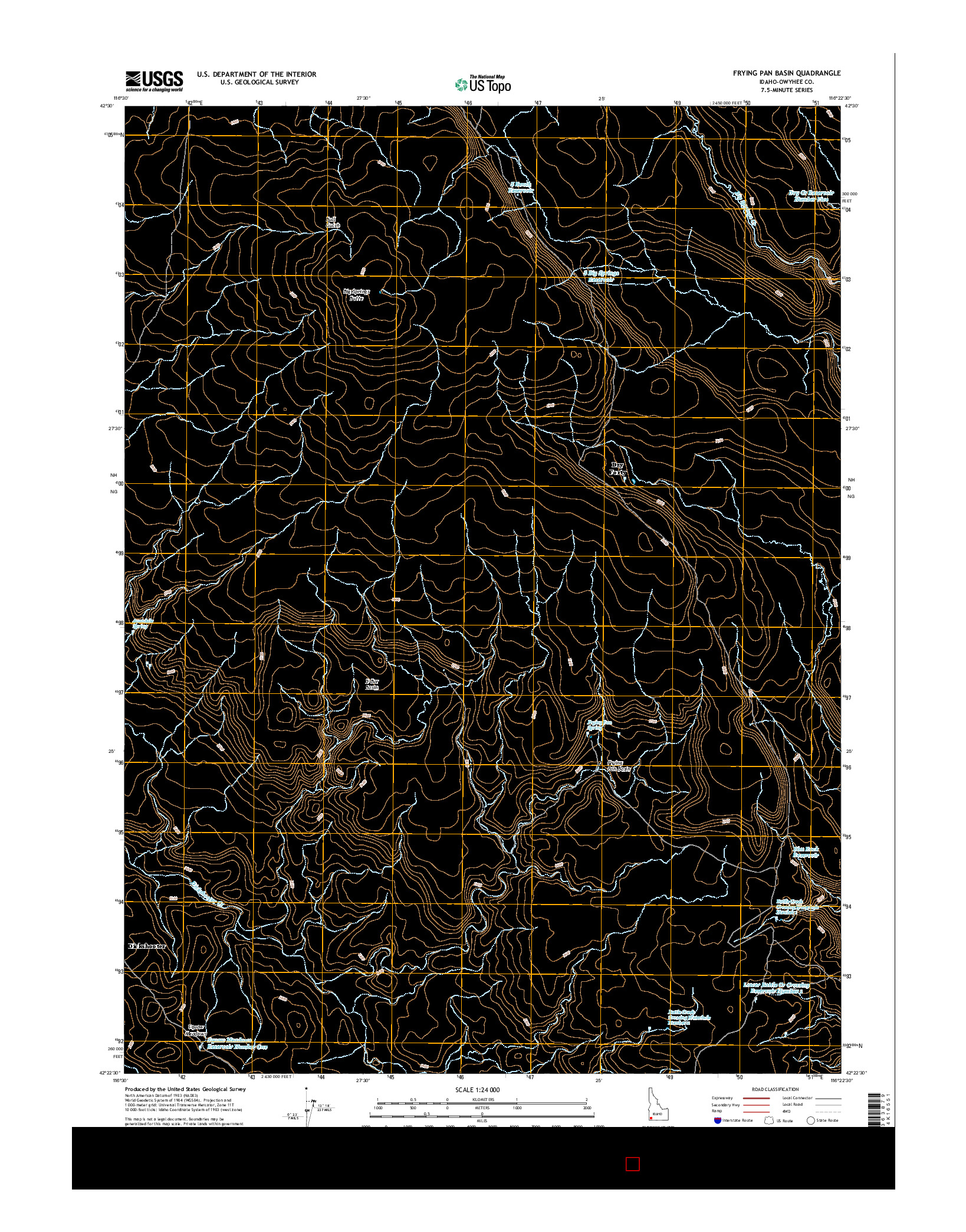 USGS US TOPO 7.5-MINUTE MAP FOR FRYING PAN BASIN, ID 2017