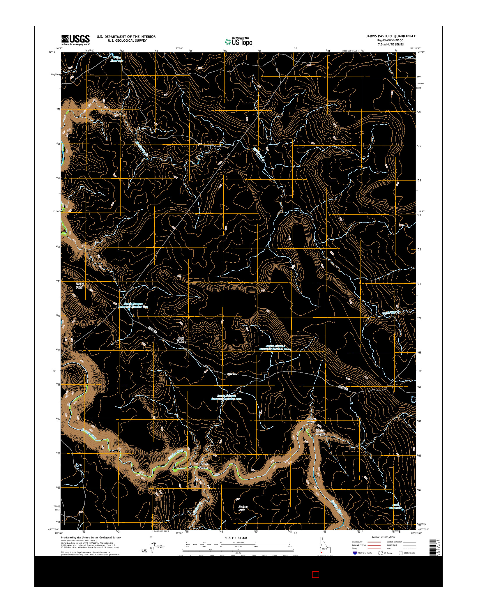 USGS US TOPO 7.5-MINUTE MAP FOR JARVIS PASTURE, ID 2017