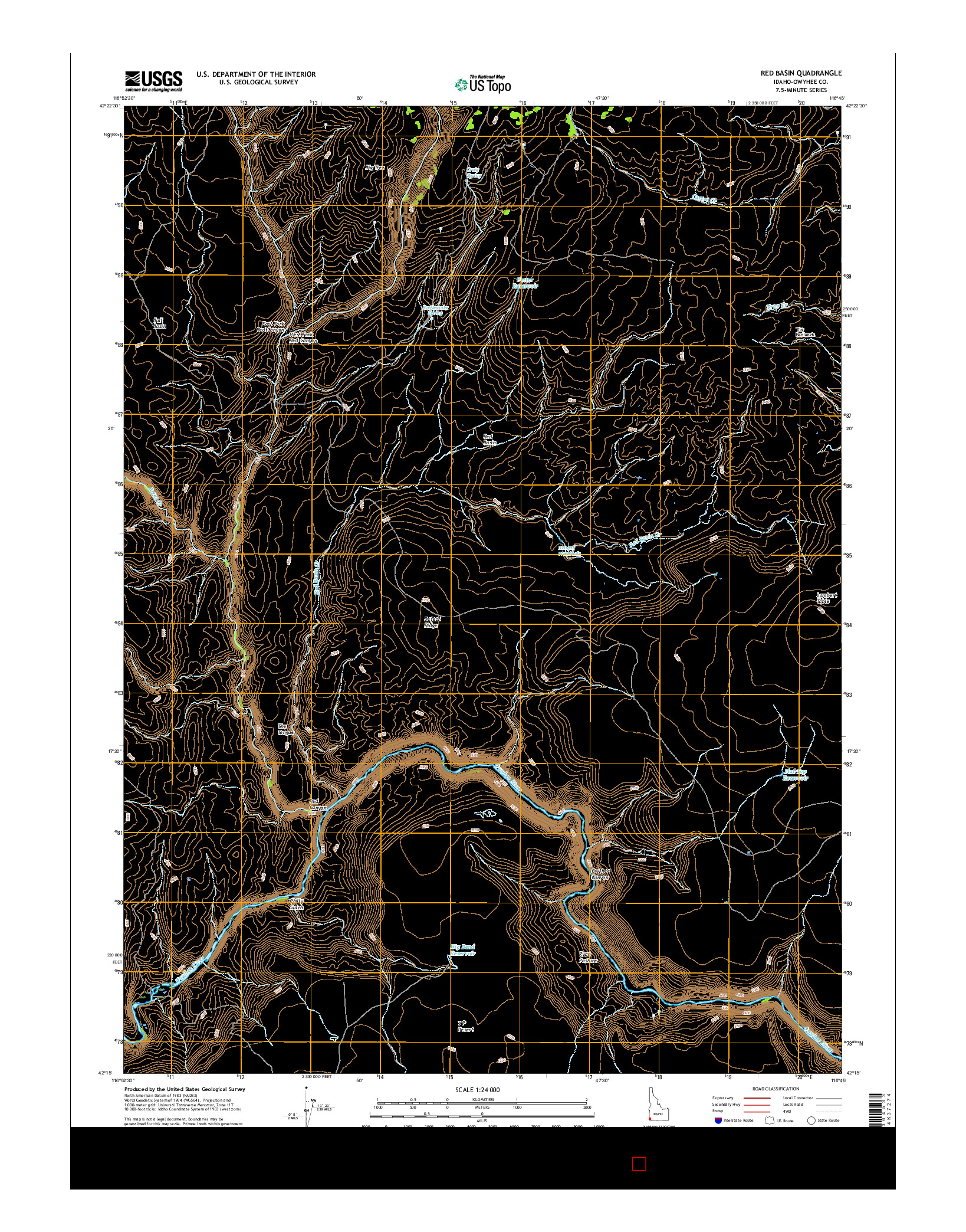 USGS US TOPO 7.5-MINUTE MAP FOR RED BASIN, ID 2017