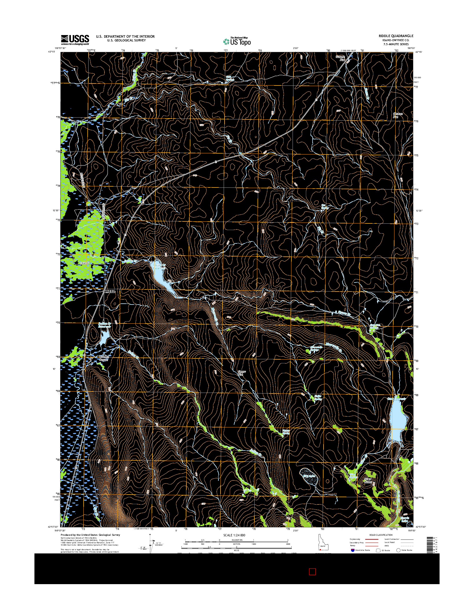 USGS US TOPO 7.5-MINUTE MAP FOR RIDDLE, ID 2017