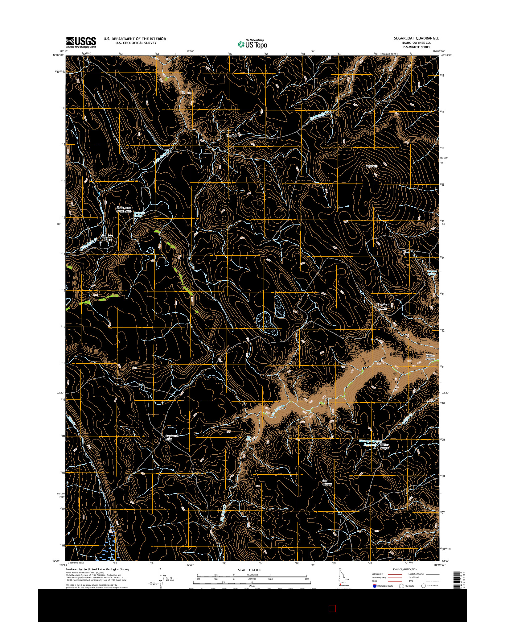 USGS US TOPO 7.5-MINUTE MAP FOR SUGARLOAF, ID 2017