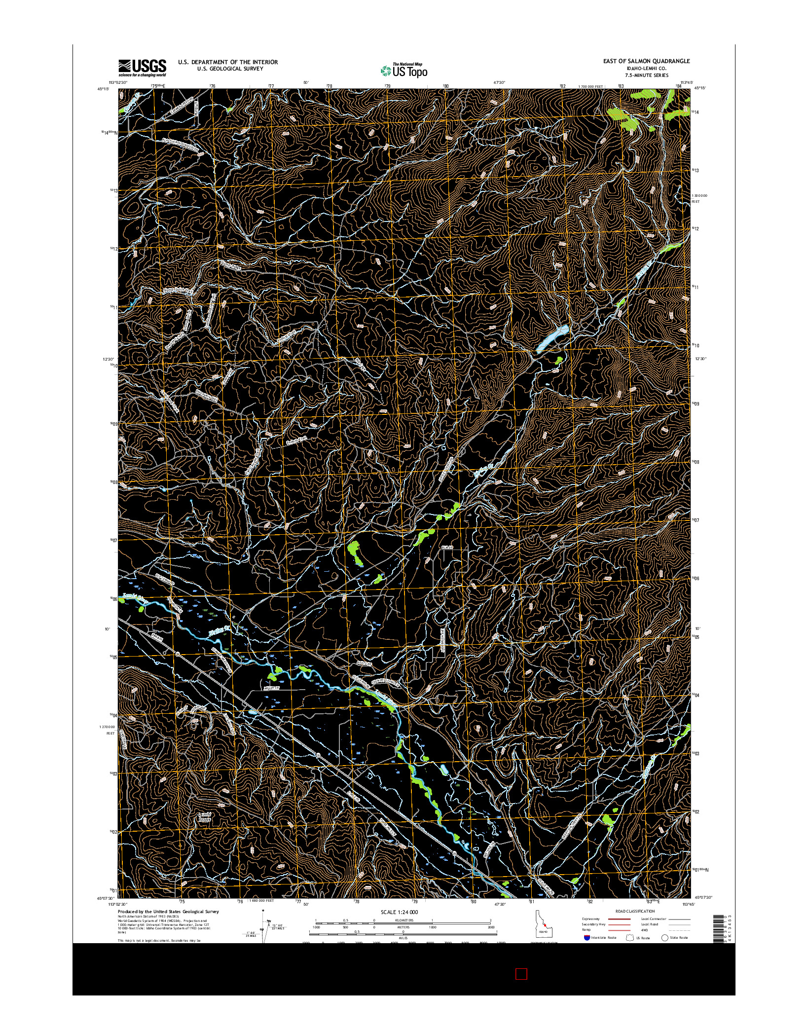 USGS US TOPO 7.5-MINUTE MAP FOR EAST OF SALMON, ID 2017