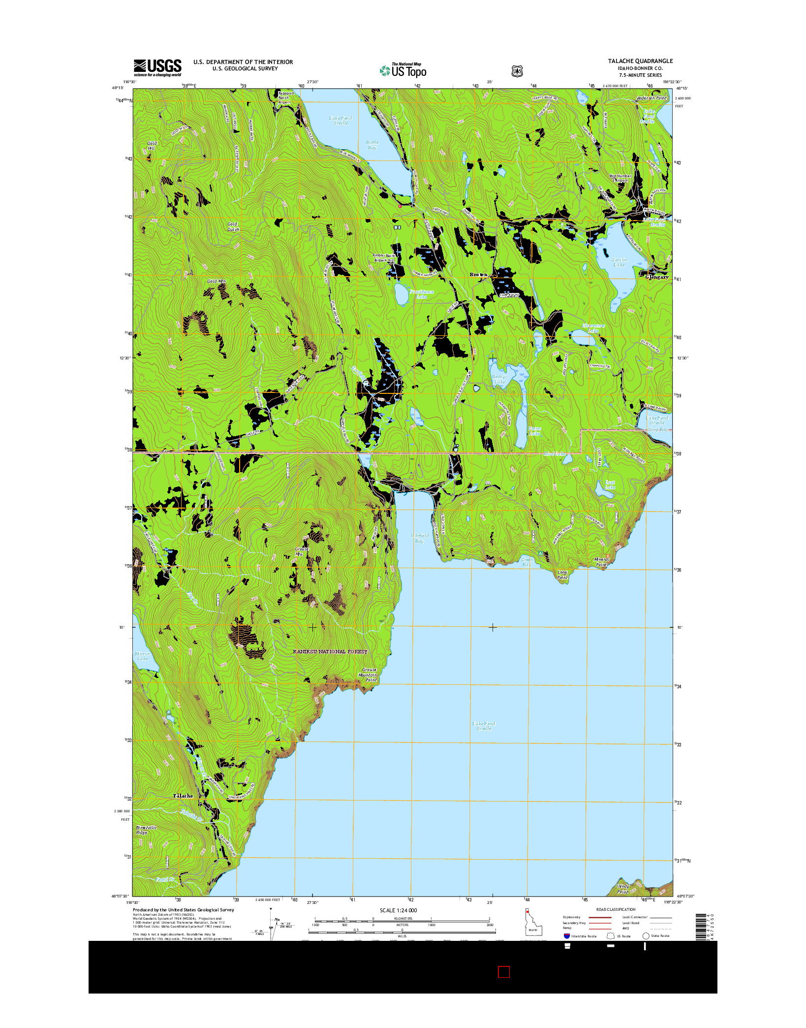 USGS US TOPO 7.5-MINUTE MAP FOR TALACHE, ID 2017