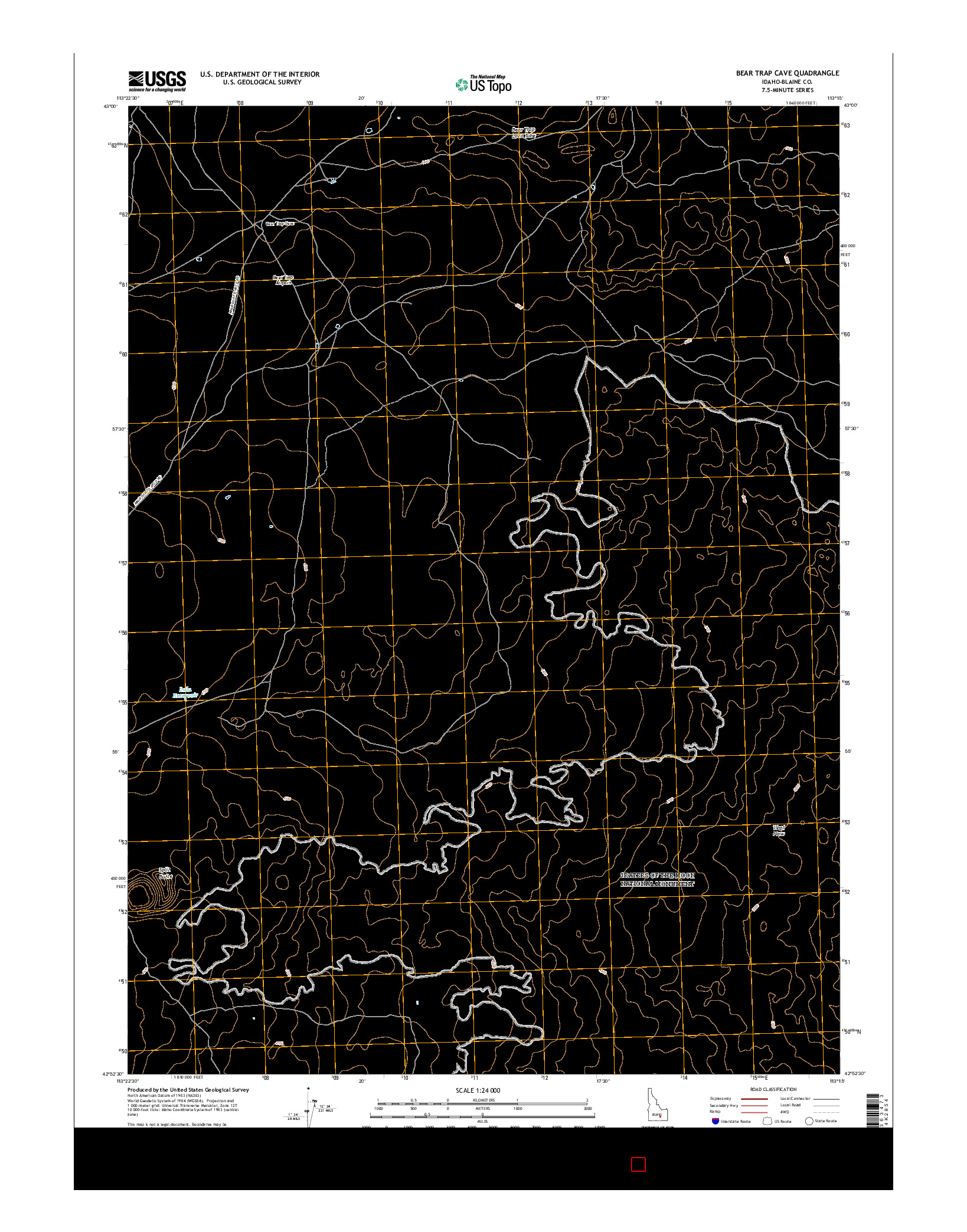 USGS US TOPO 7.5-MINUTE MAP FOR BEAR TRAP CAVE, ID 2017